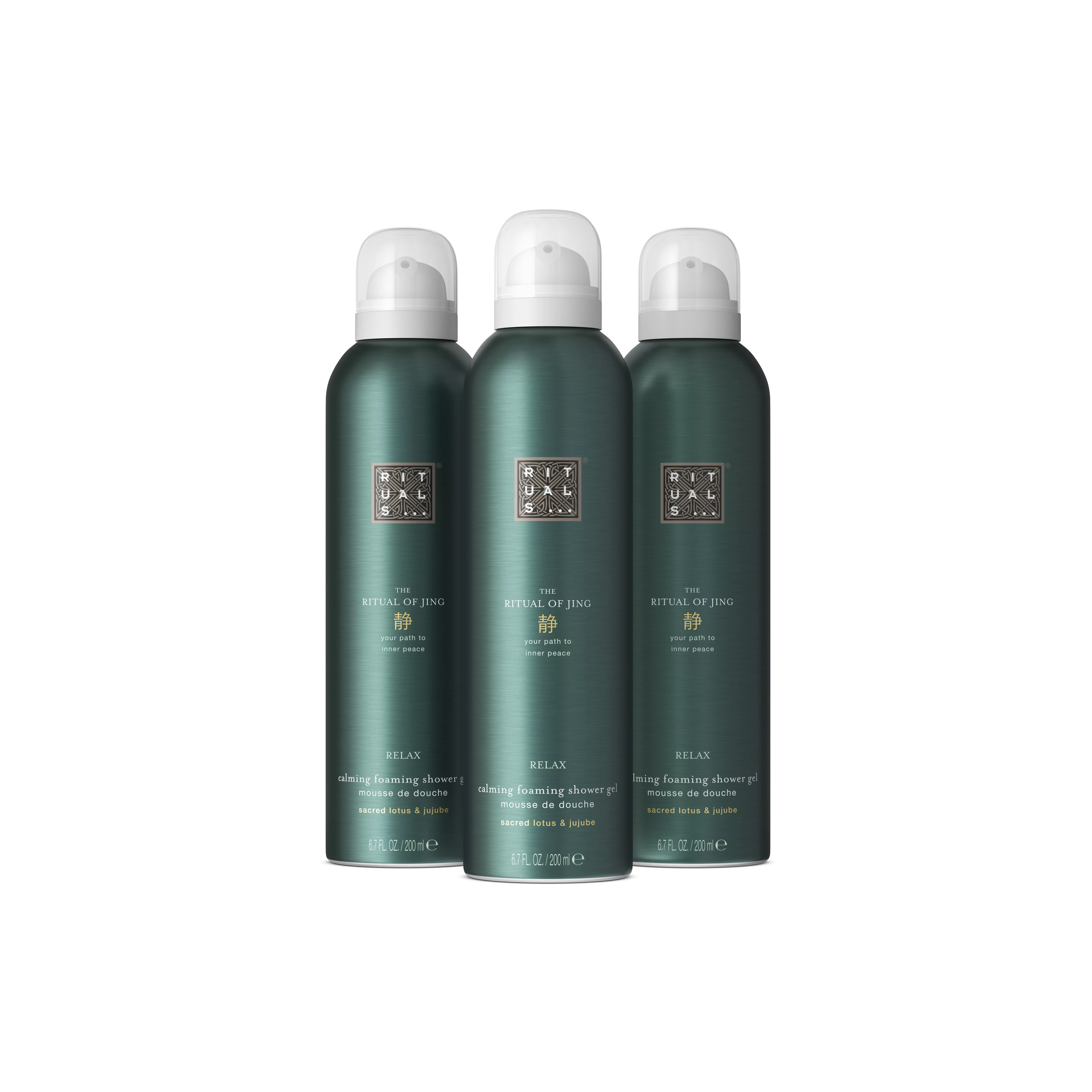 Set aus 3 x Duschschaum, jing, Green, 600 ml, RITUALS
