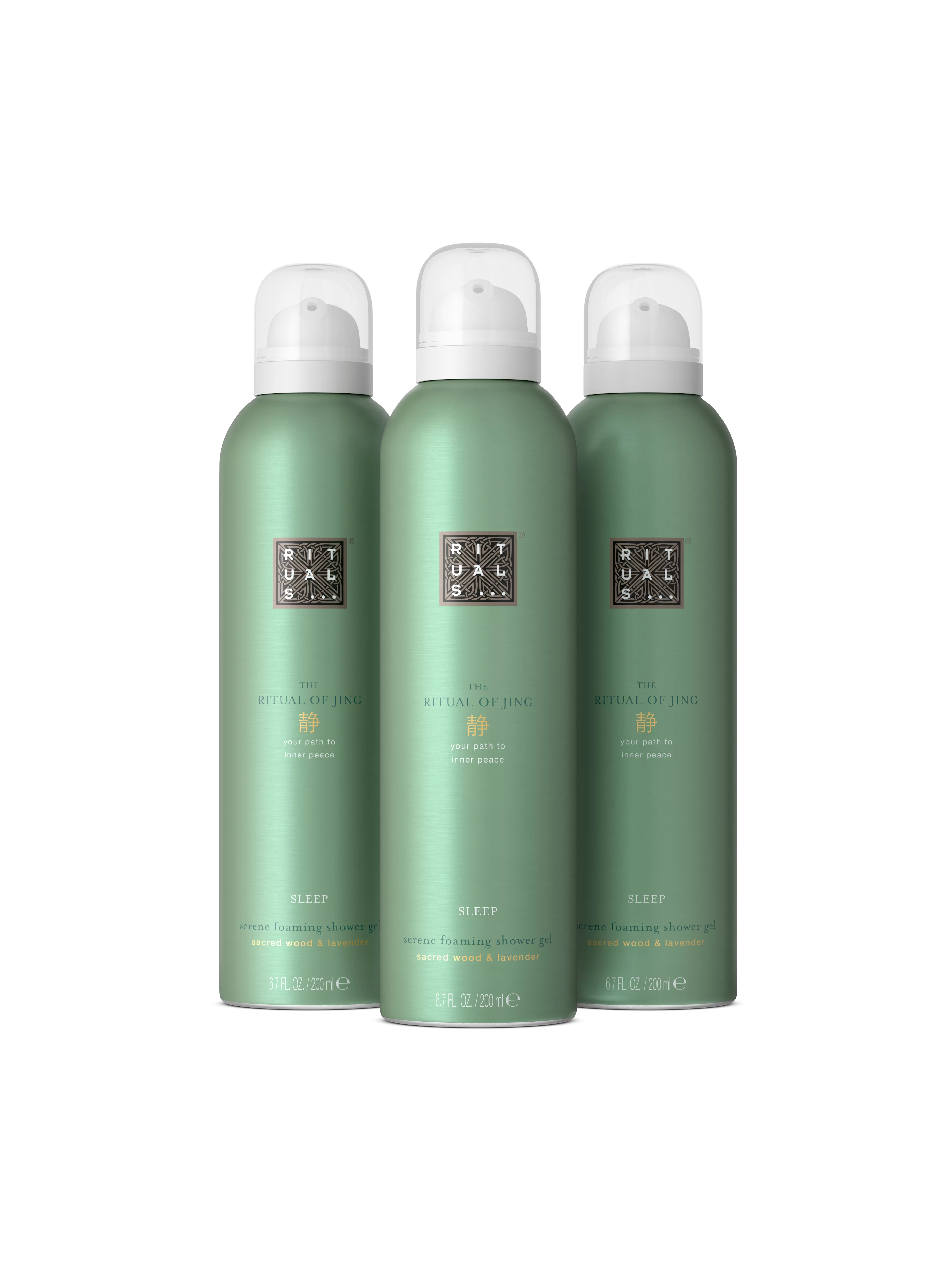 Set aus 3 x Duschschaum, jing, Green, 600 ml, RITUALS