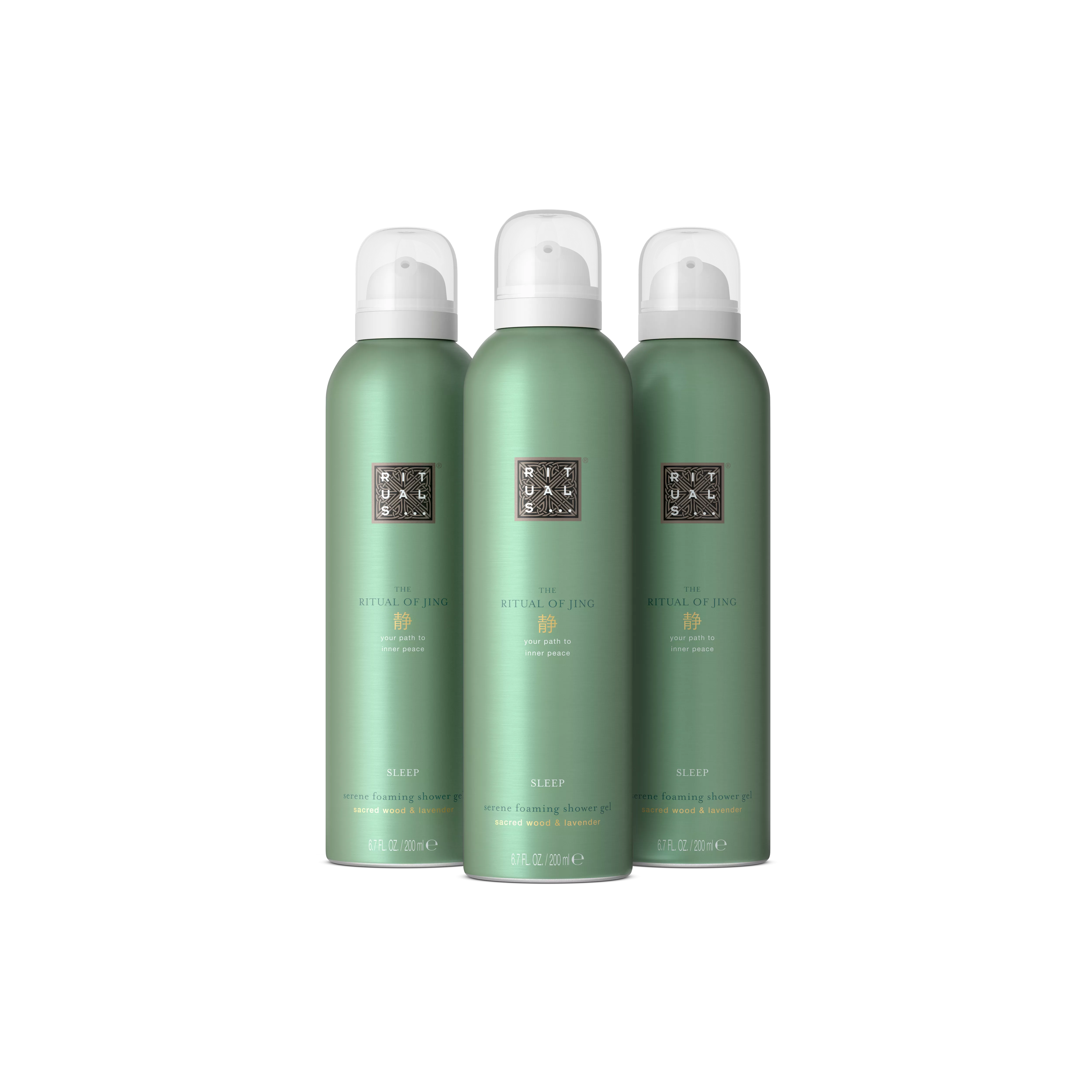 Set aus 3 x Duschschaum, jing, Green, 600 ml, RITUALS