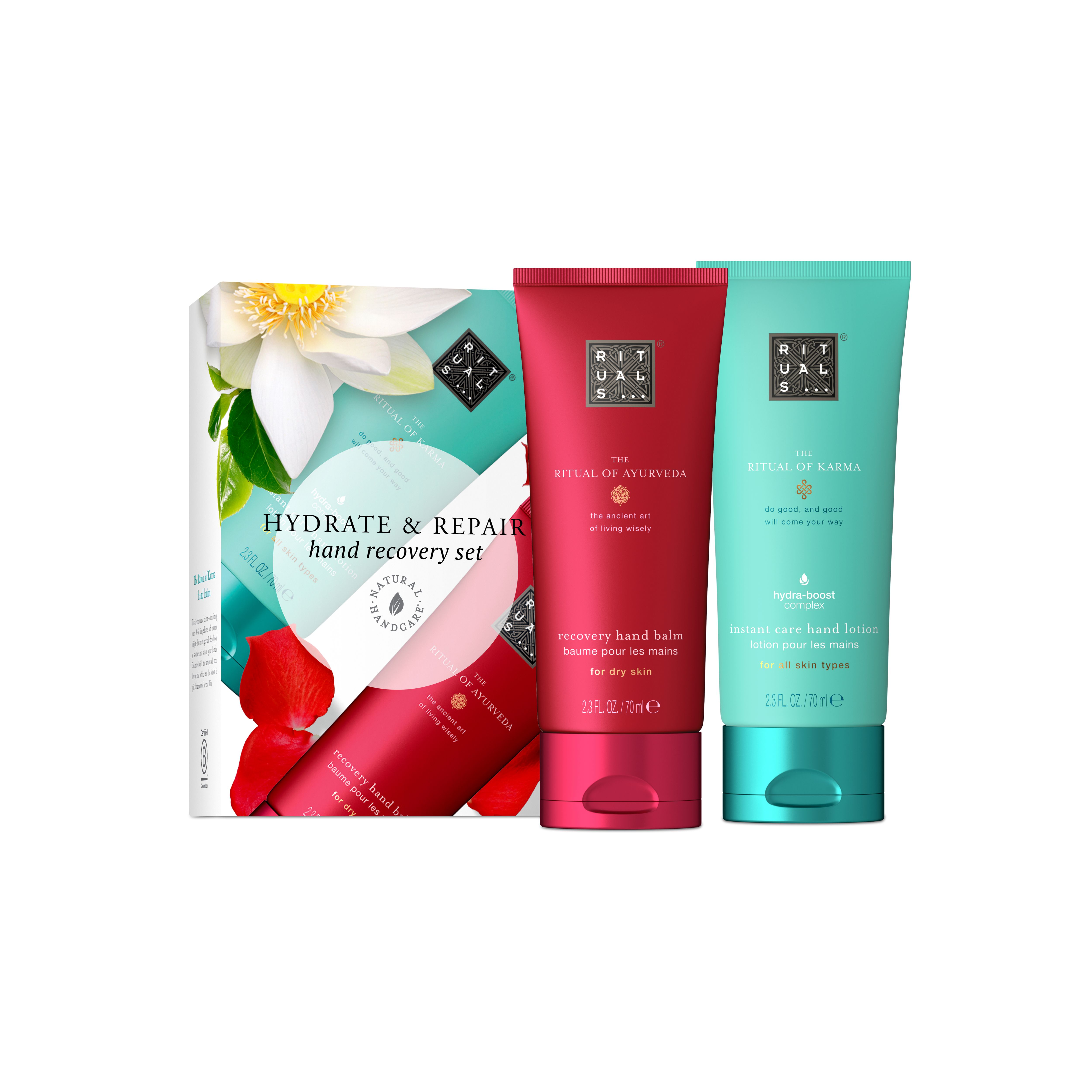 gift set: handbalsem 70 ml, handlotion 70 ml, ayurveda, RITUALS