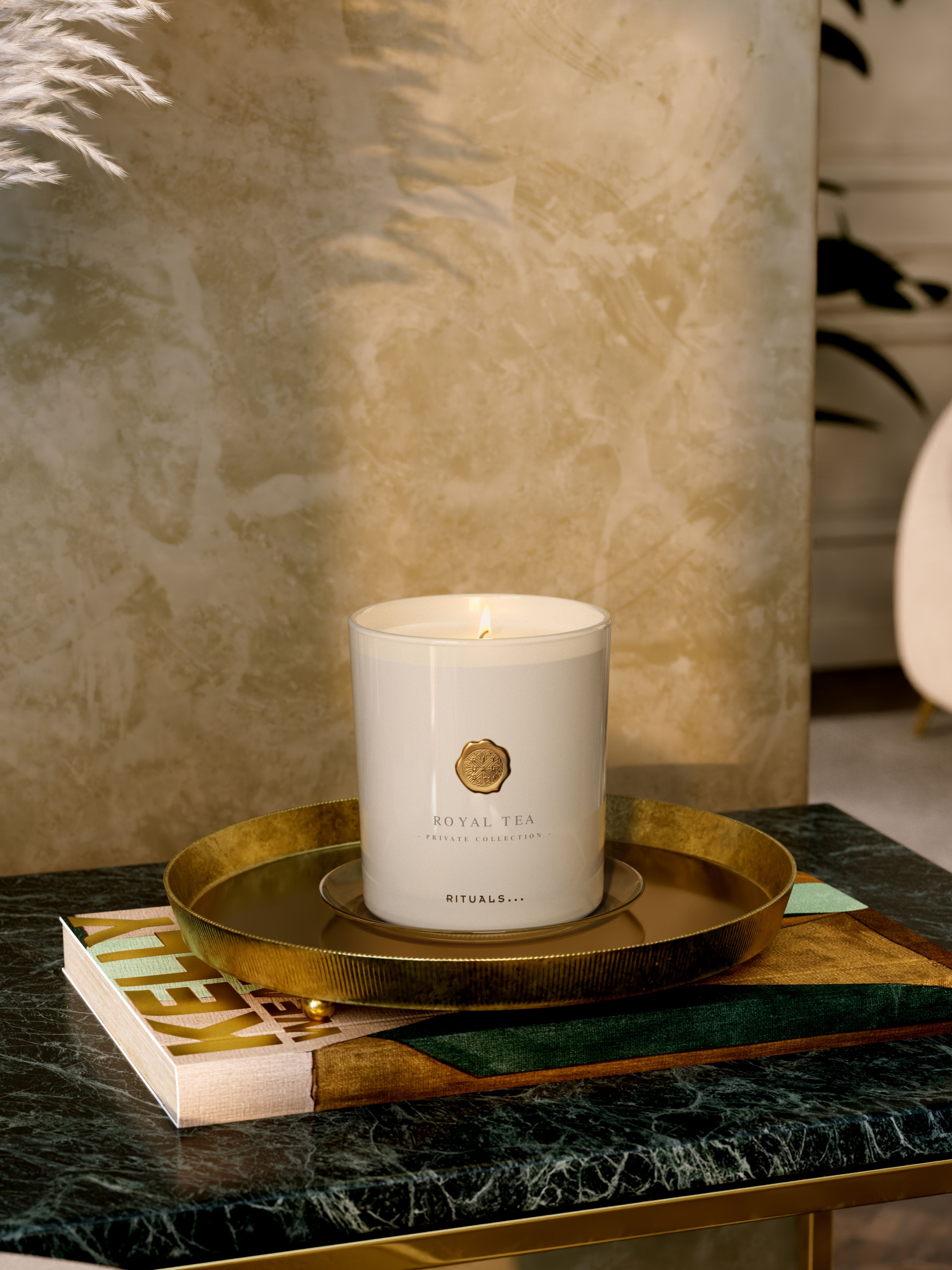 Royal Tea Scented Candle 360g Lifestyle with Product