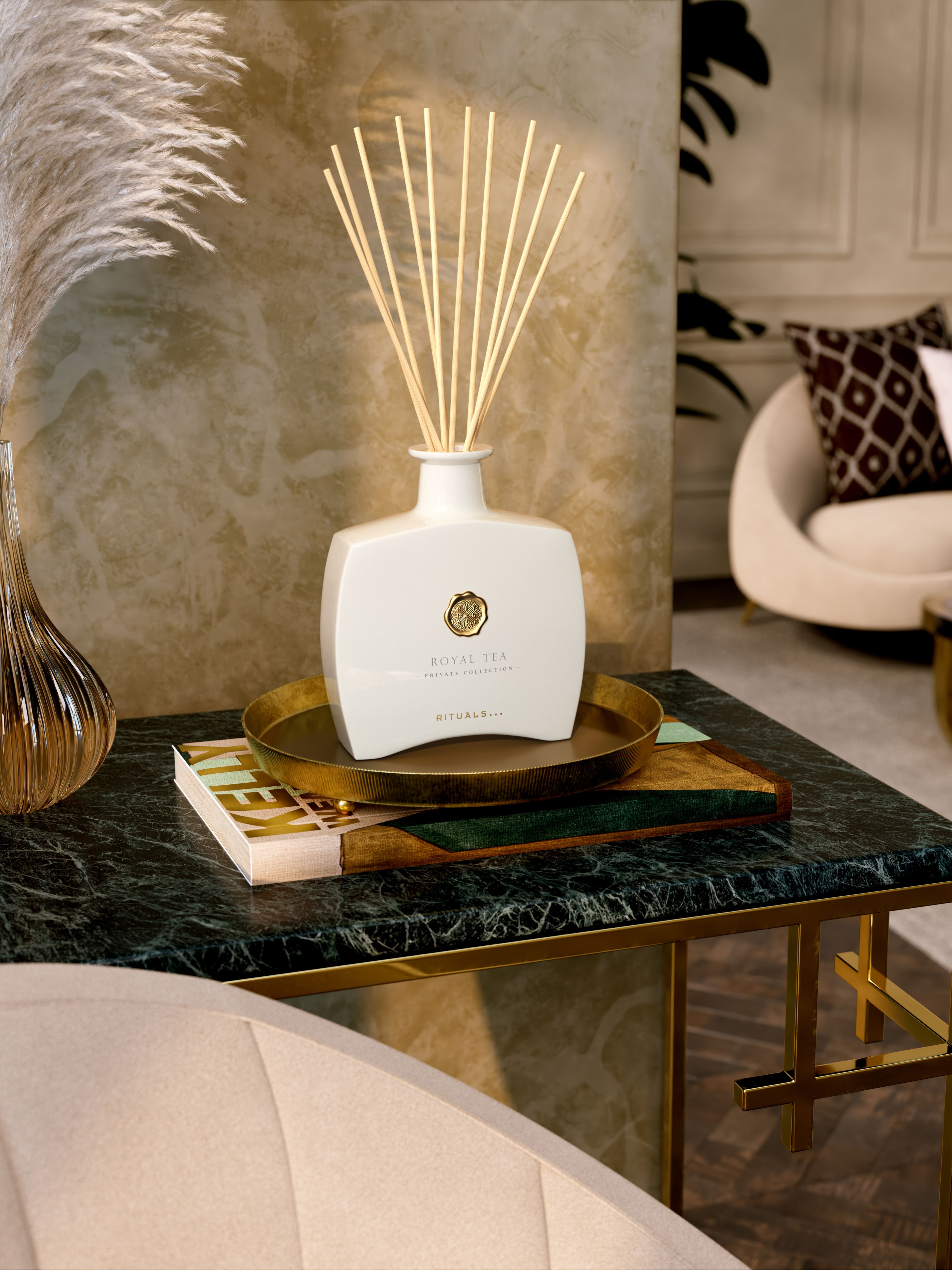 Royal Tea Fragrance Sticks Lifestyle with Product