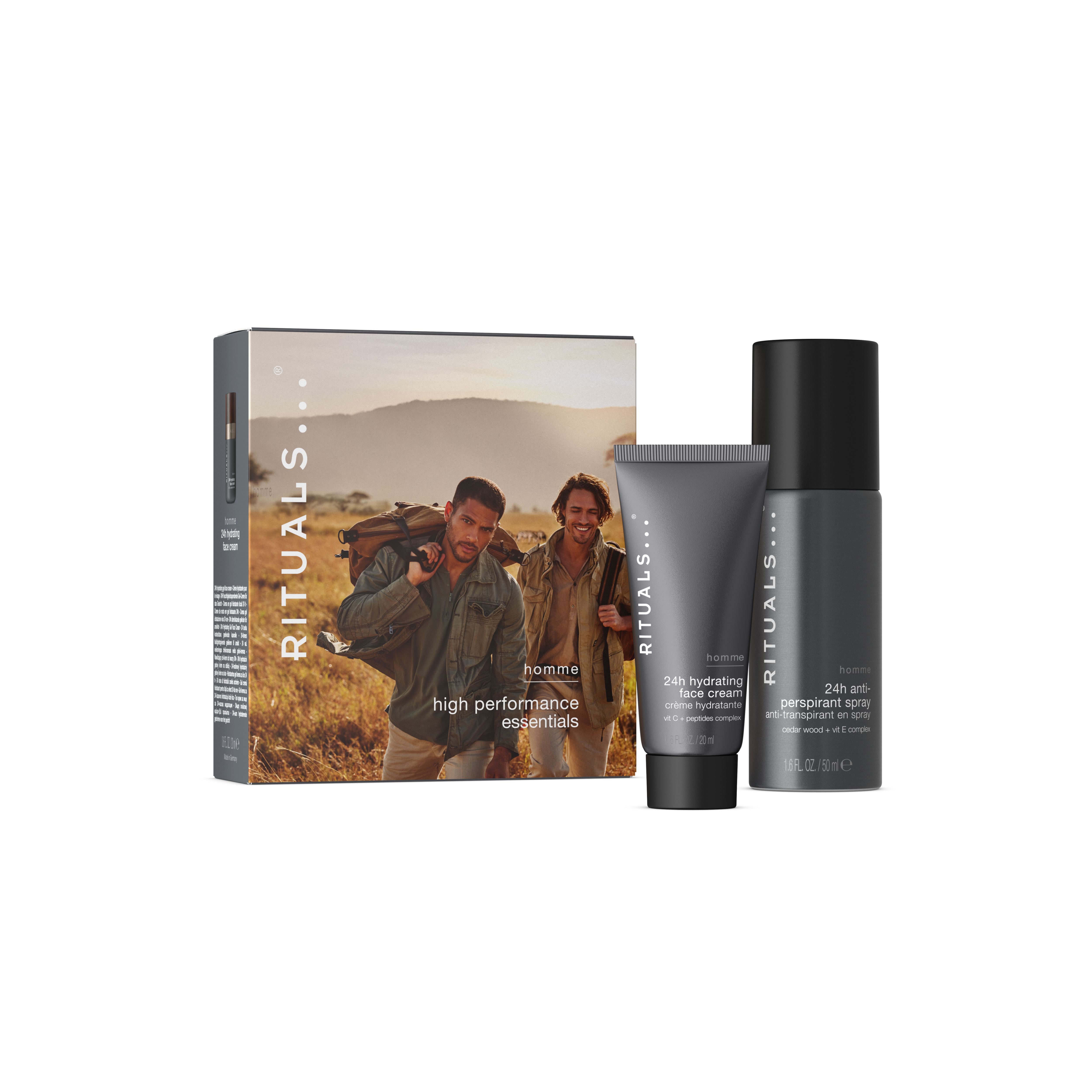 cofanetto regalo: crema gel idratante 20 ml, spray antitraspirante 50 ml, homme, RITUALS