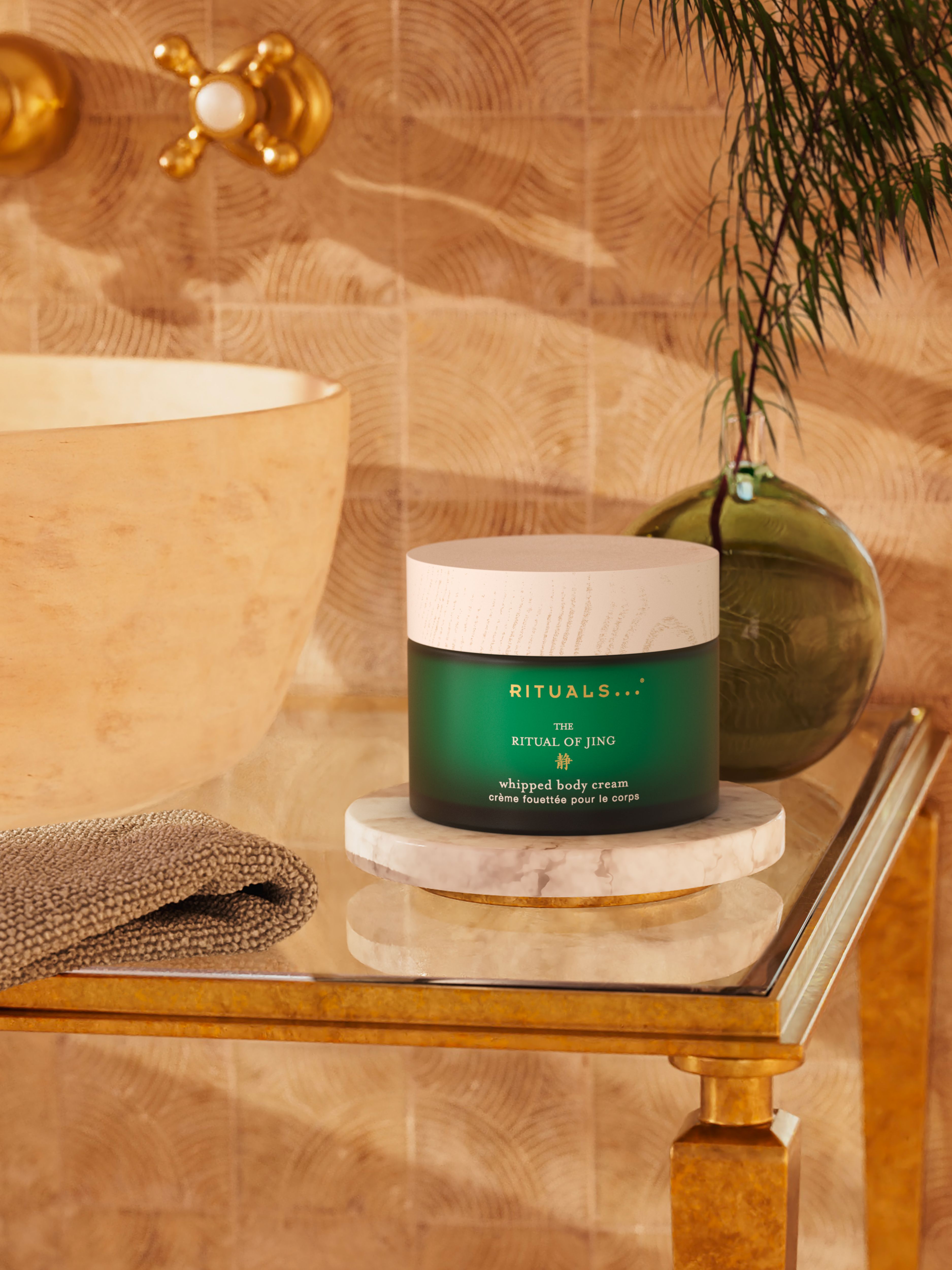 The Ritual of Jing Body Cream 220ml Lifestyle with Product