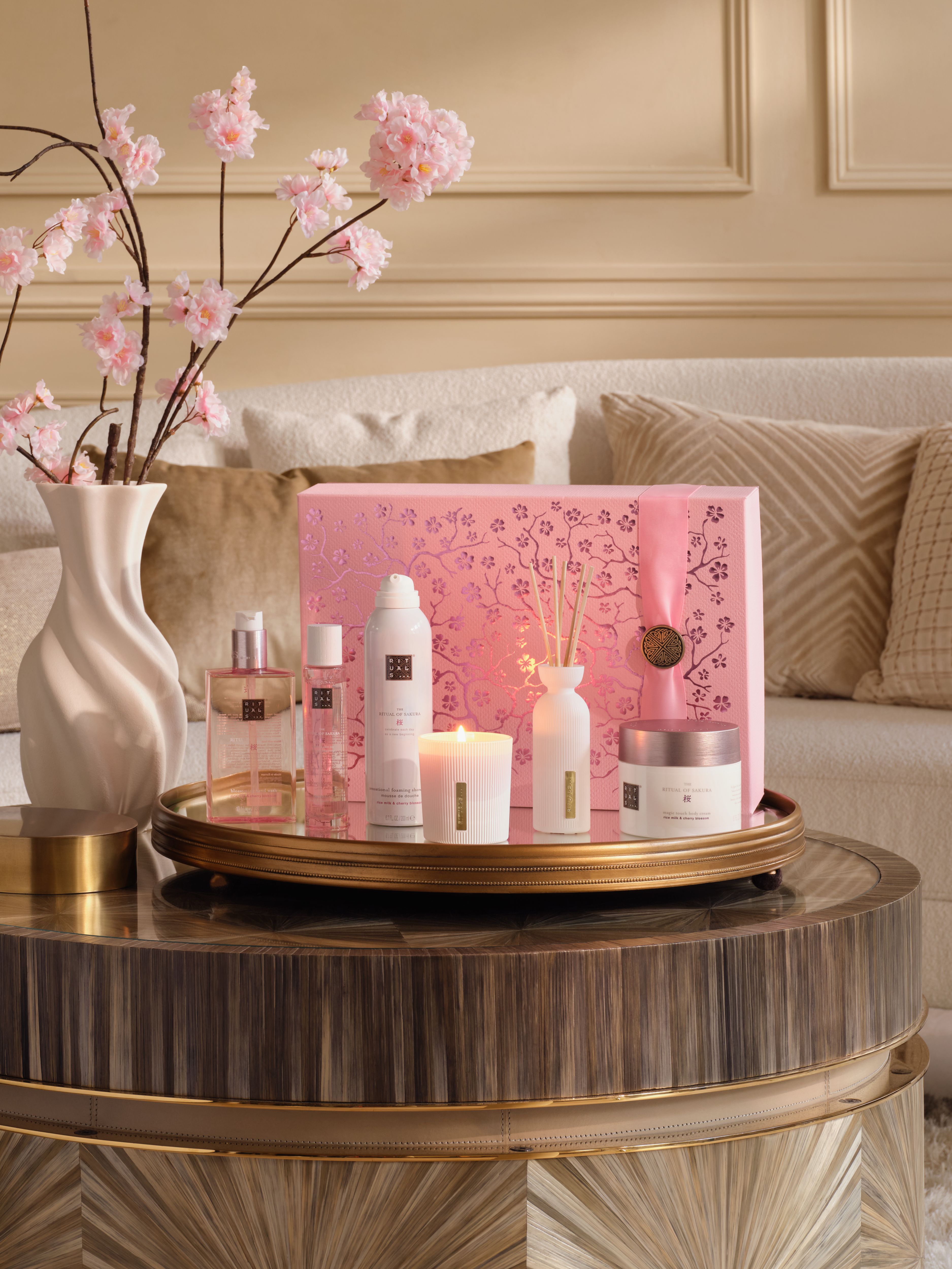 The Ritual of Sakura XL Gift Set 2025 Lifestyle with Closed Pack