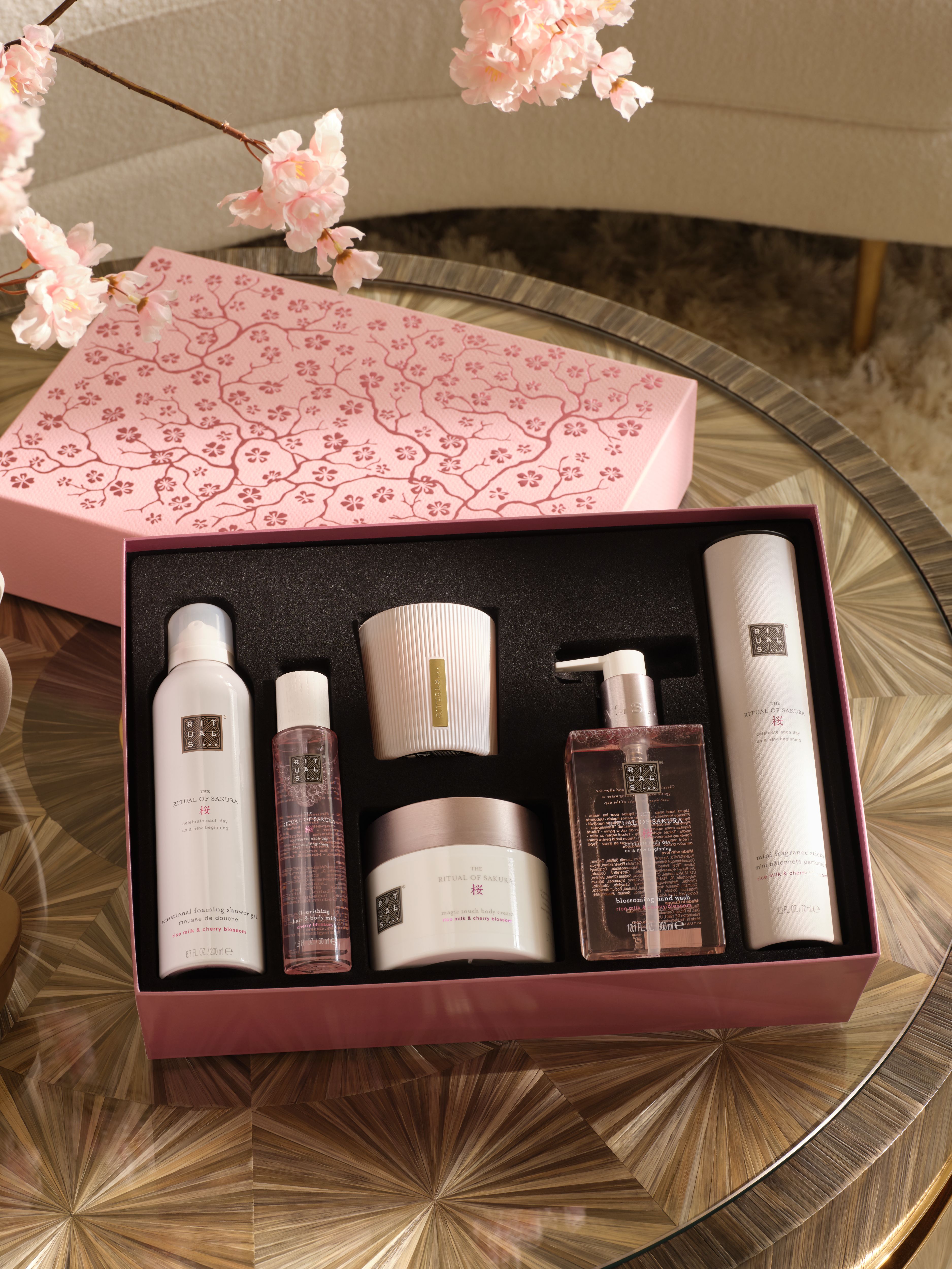 The Ritual of Sakura XL Gift Set 2025 Lifestyle with Open Pack