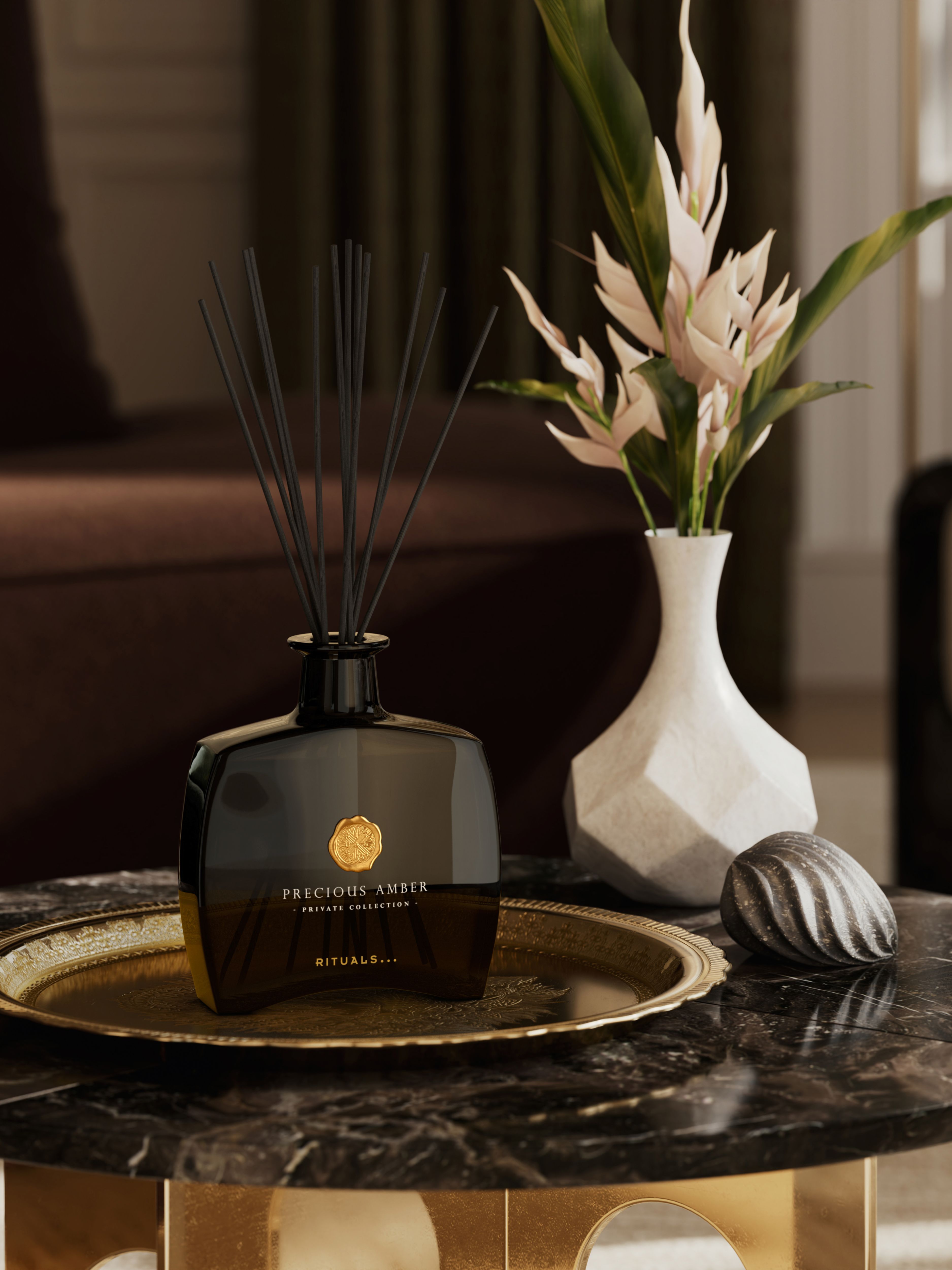 Precious Amber Fragrance Sticks Lifestyle with Product