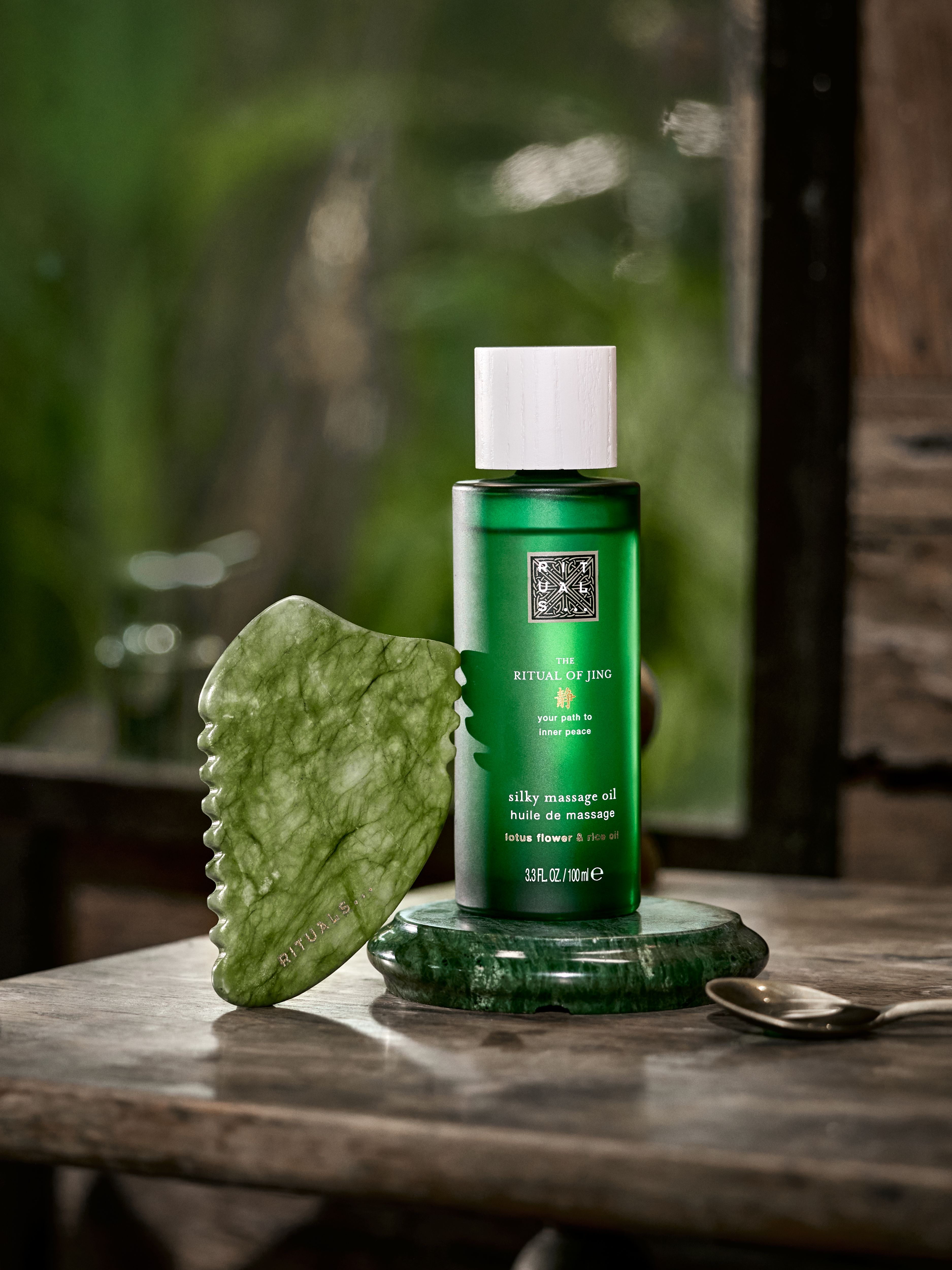 The Ritual of Jing Gua Sha stone Lifestyle with Product