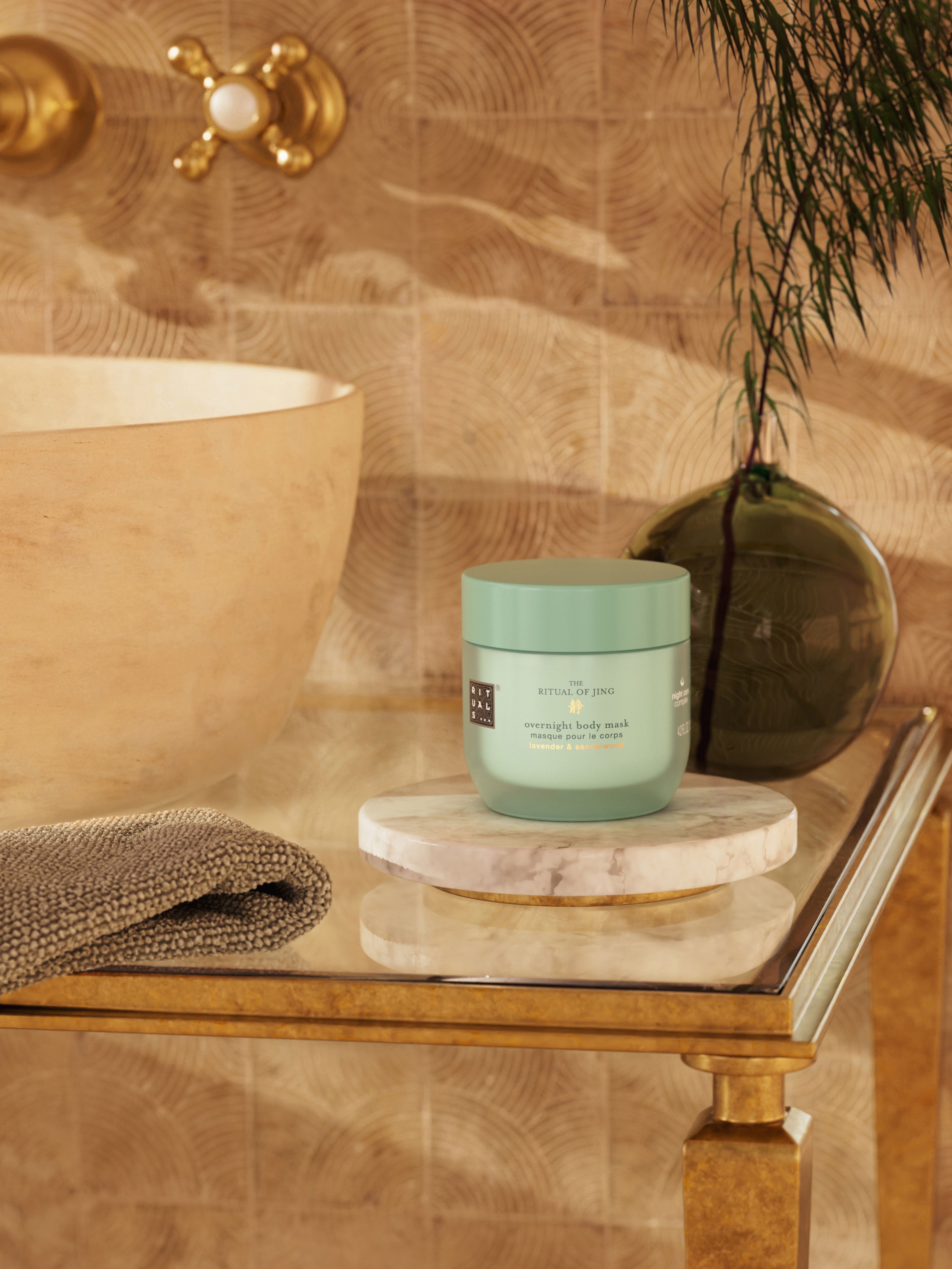 The Ritual of Jing Overnight Body Mask Lifestyle with Product