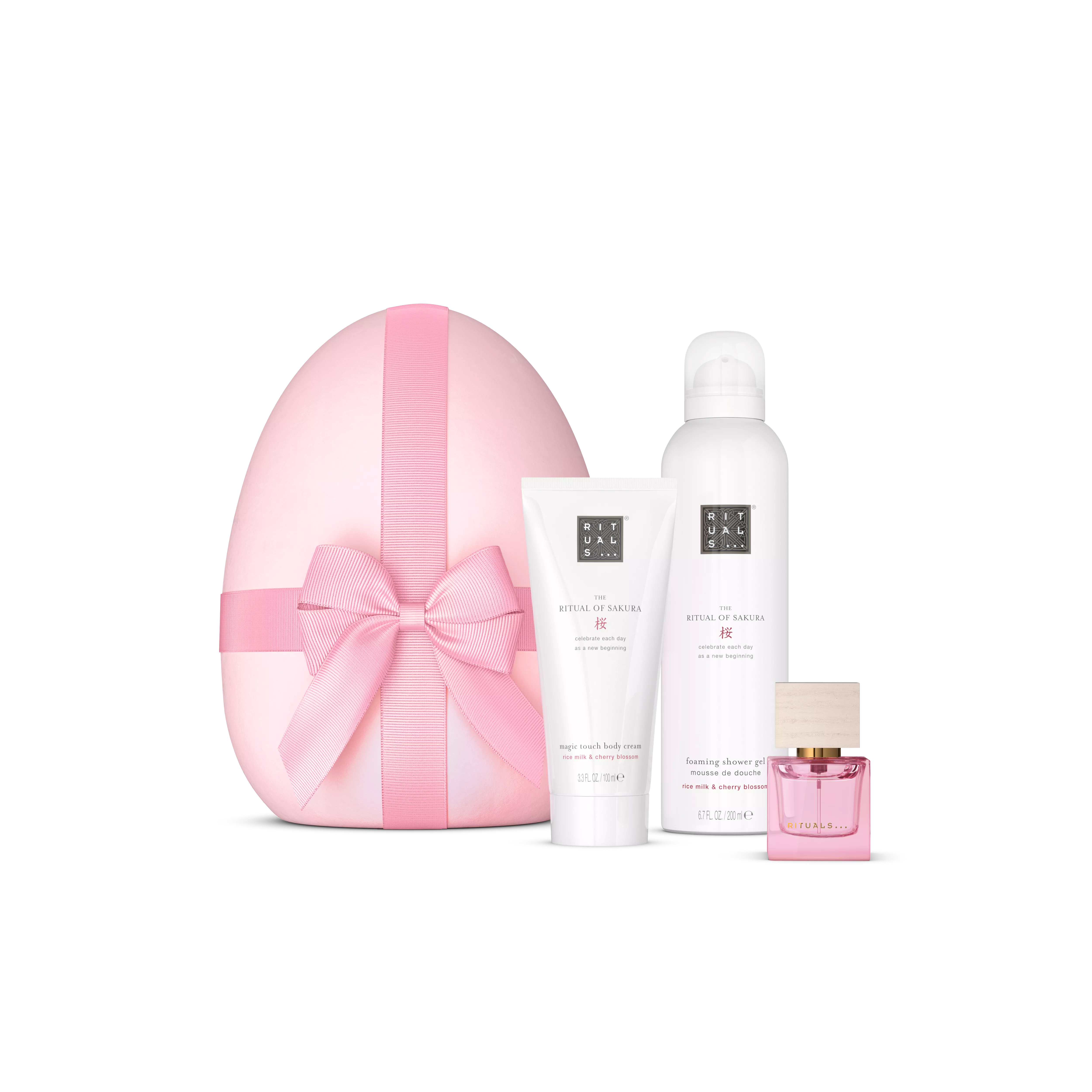 foaming shower gel 200ml, body cream 100ml, travel eau de parfum 15ml, sakura, Pink, RITUALS