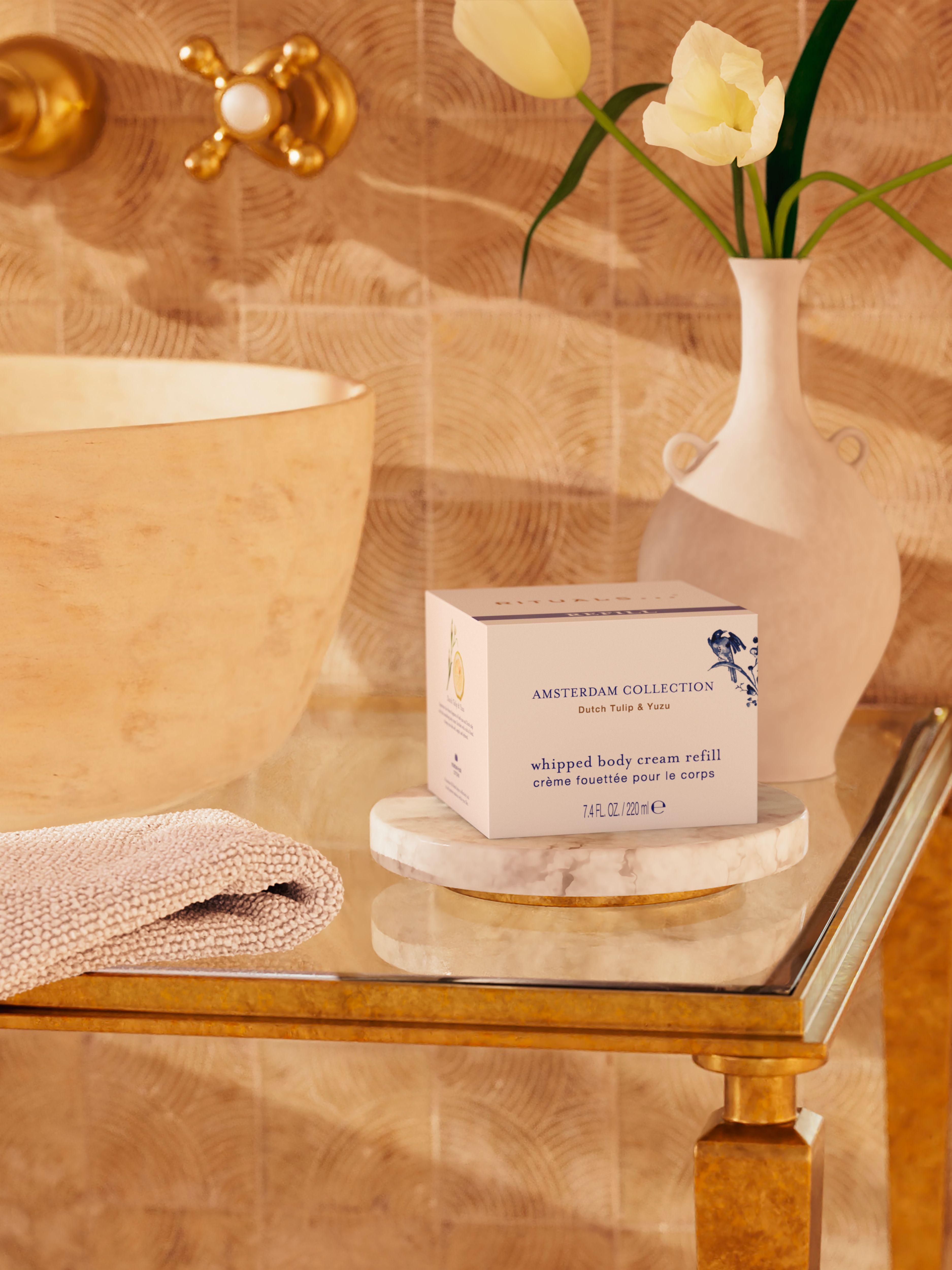 Amsterdam Collection Body Cream Refill 220ml Lifestyle with Product