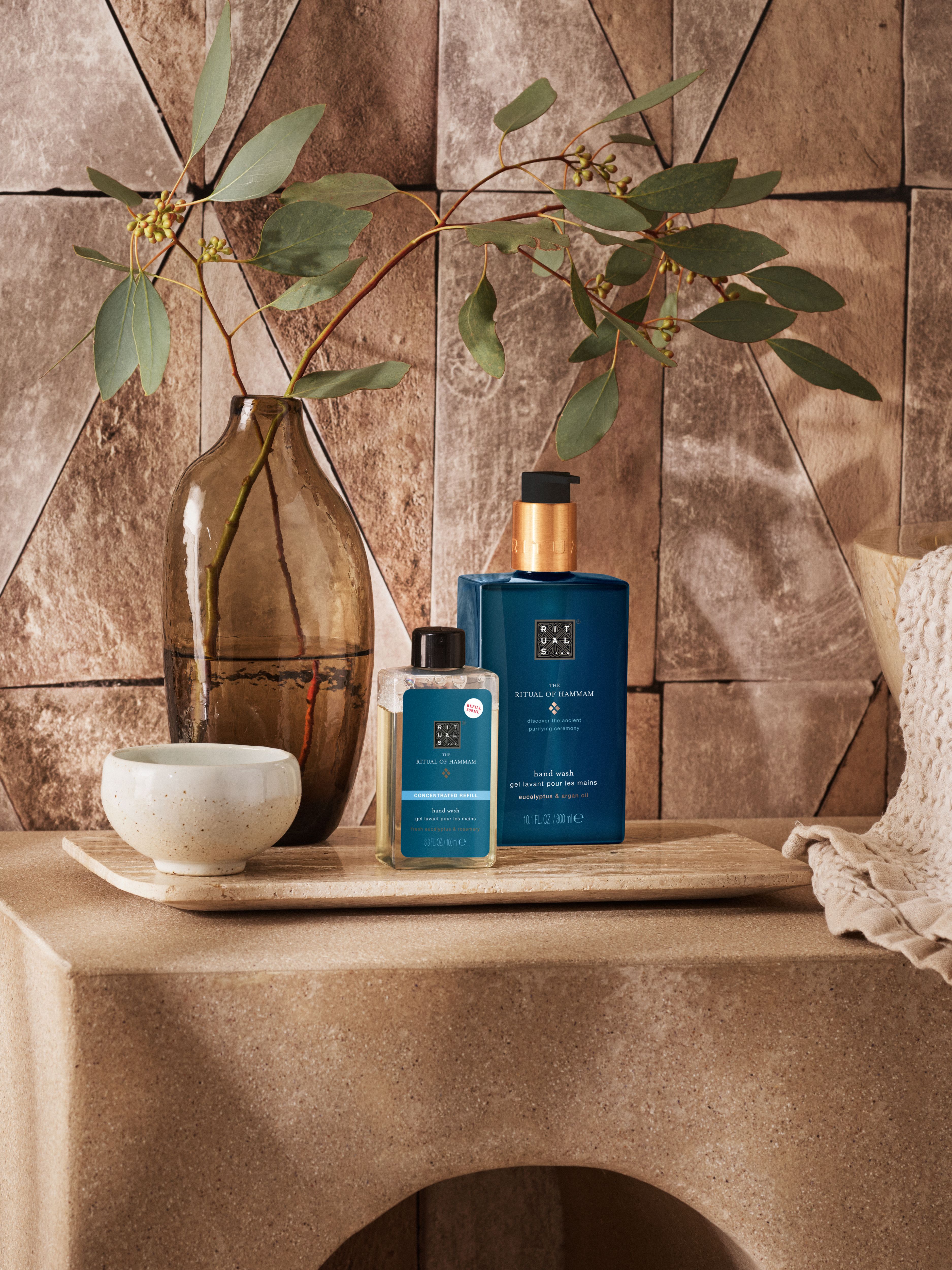 The Ritual of Hammam Concentrated Refill Hand Wash 100ml Lifestyle with Product