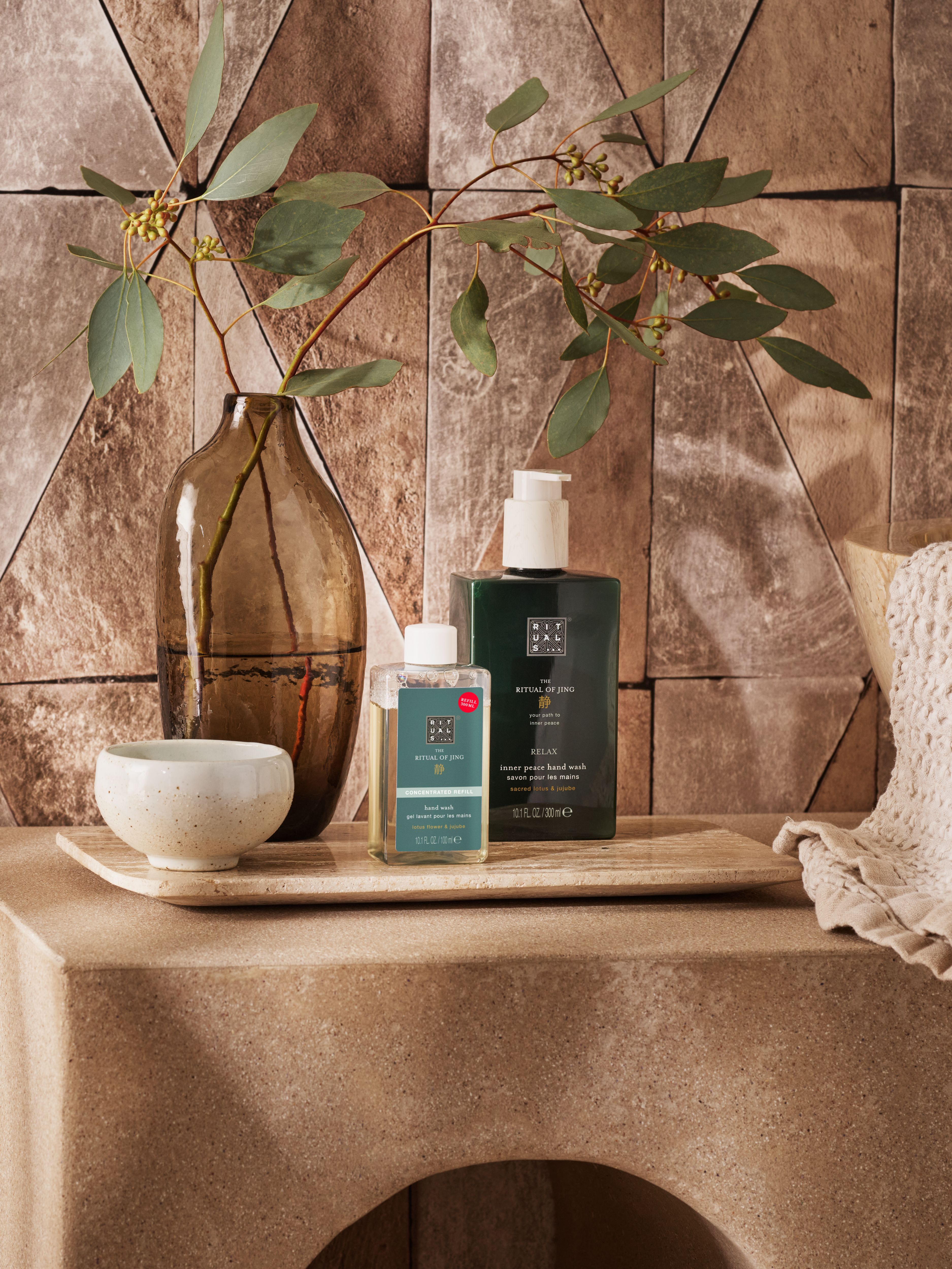 The Ritual of Jing Concentrated Refill Hand Wash 100ml Lifestyle with Product
