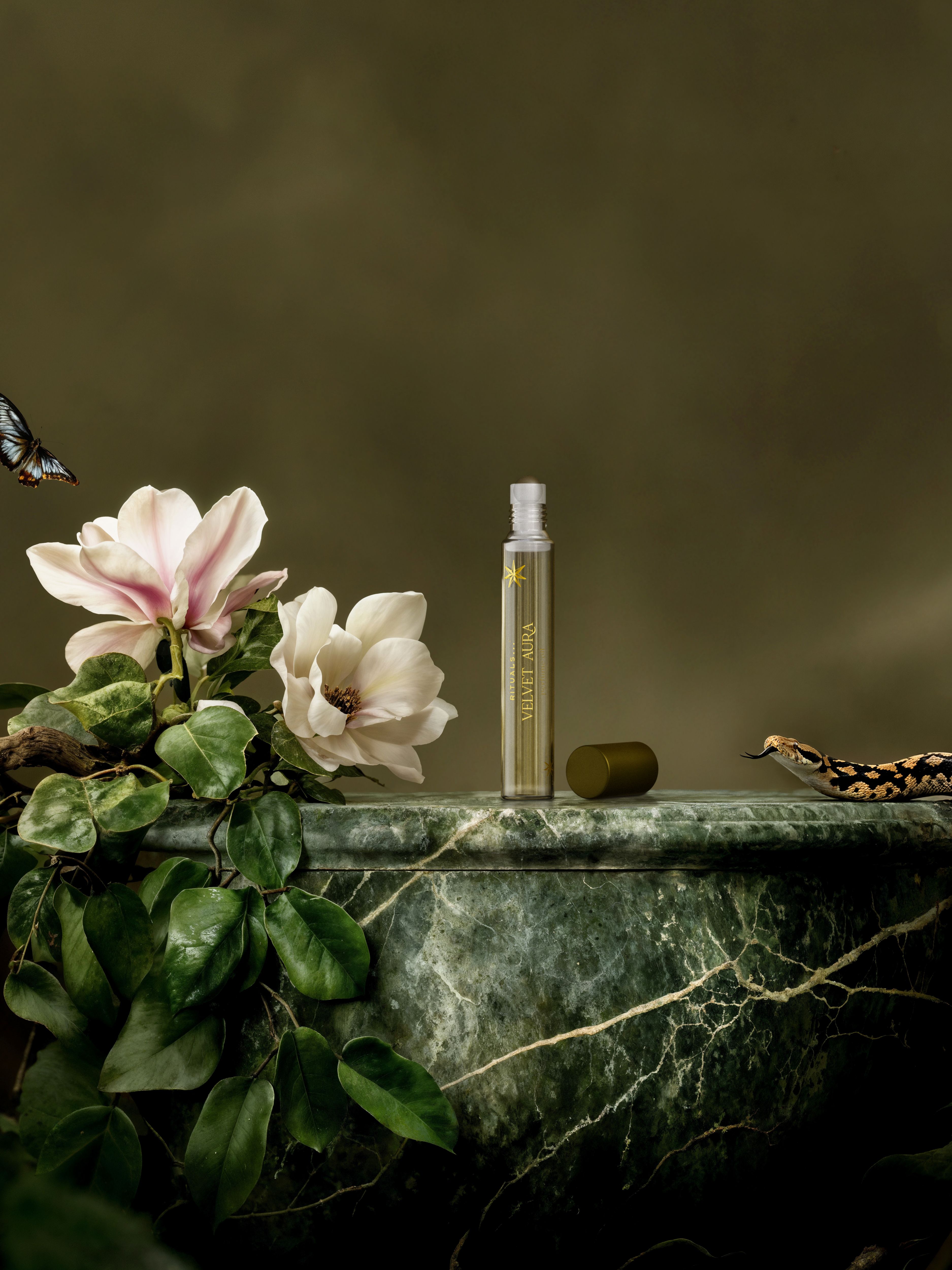 Travel - Velvet Aura Perfume Oil 15ml Lifestyle with Product