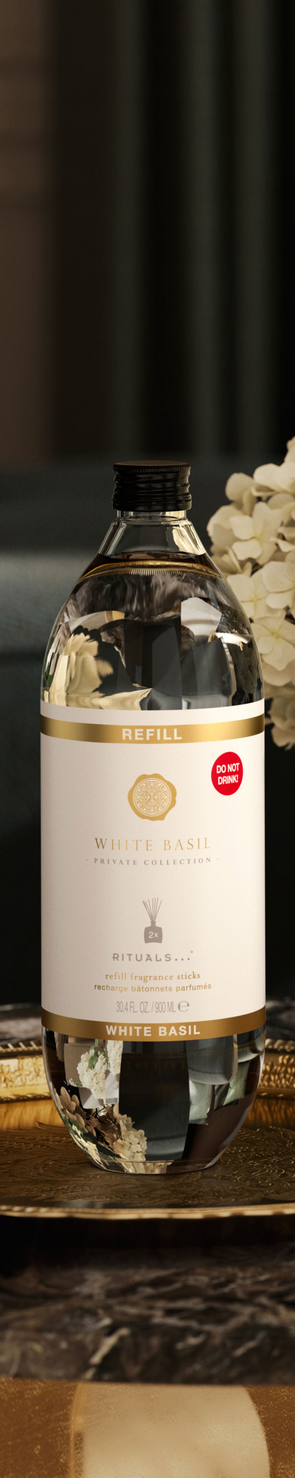 Recharge bâtonnets parfumés White Basil 900 ml Rituals de la Private Collection, 900 ml – vue 2