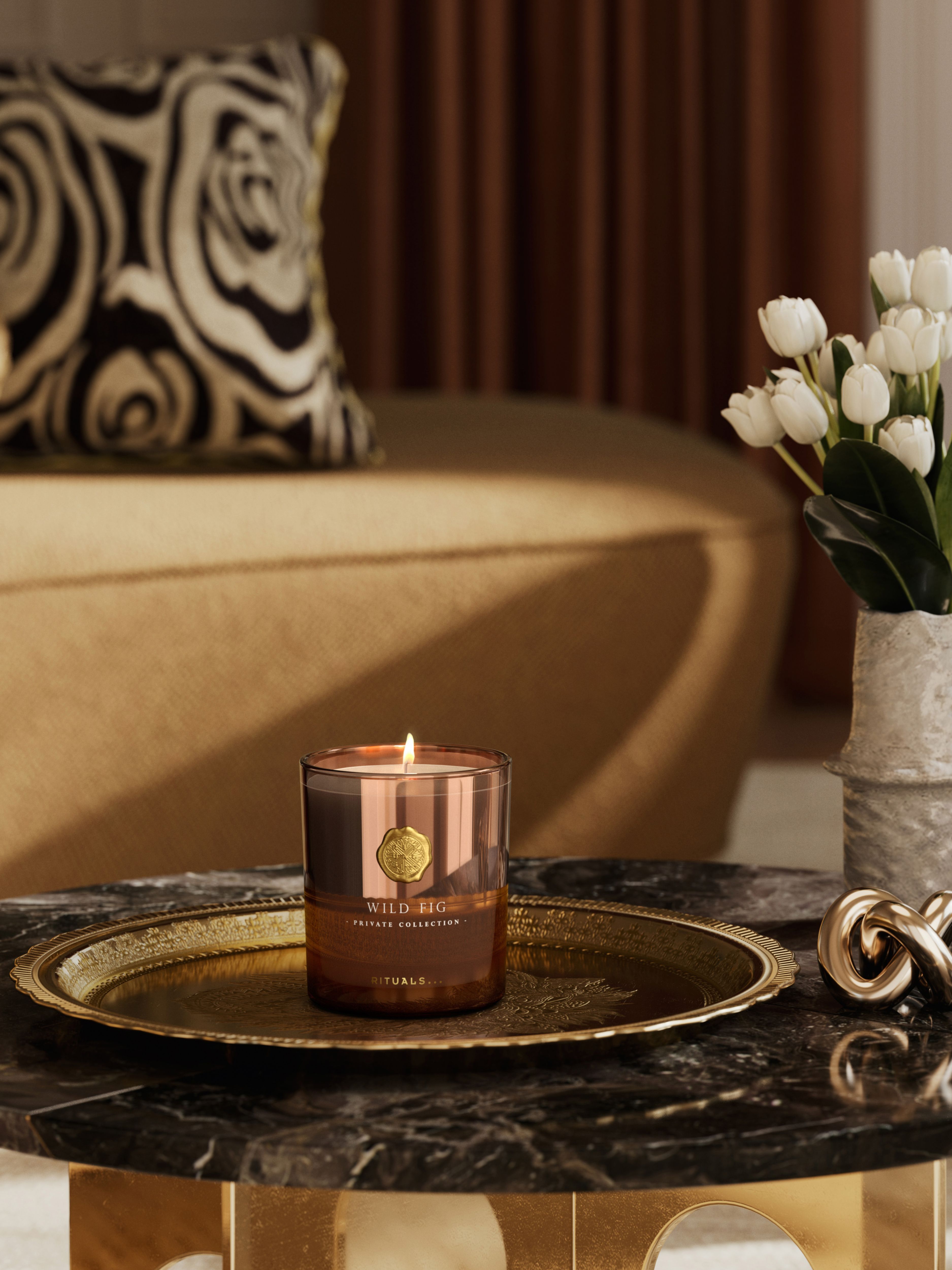 Wild Fig Scented Candle 360g Lifestyle with Product