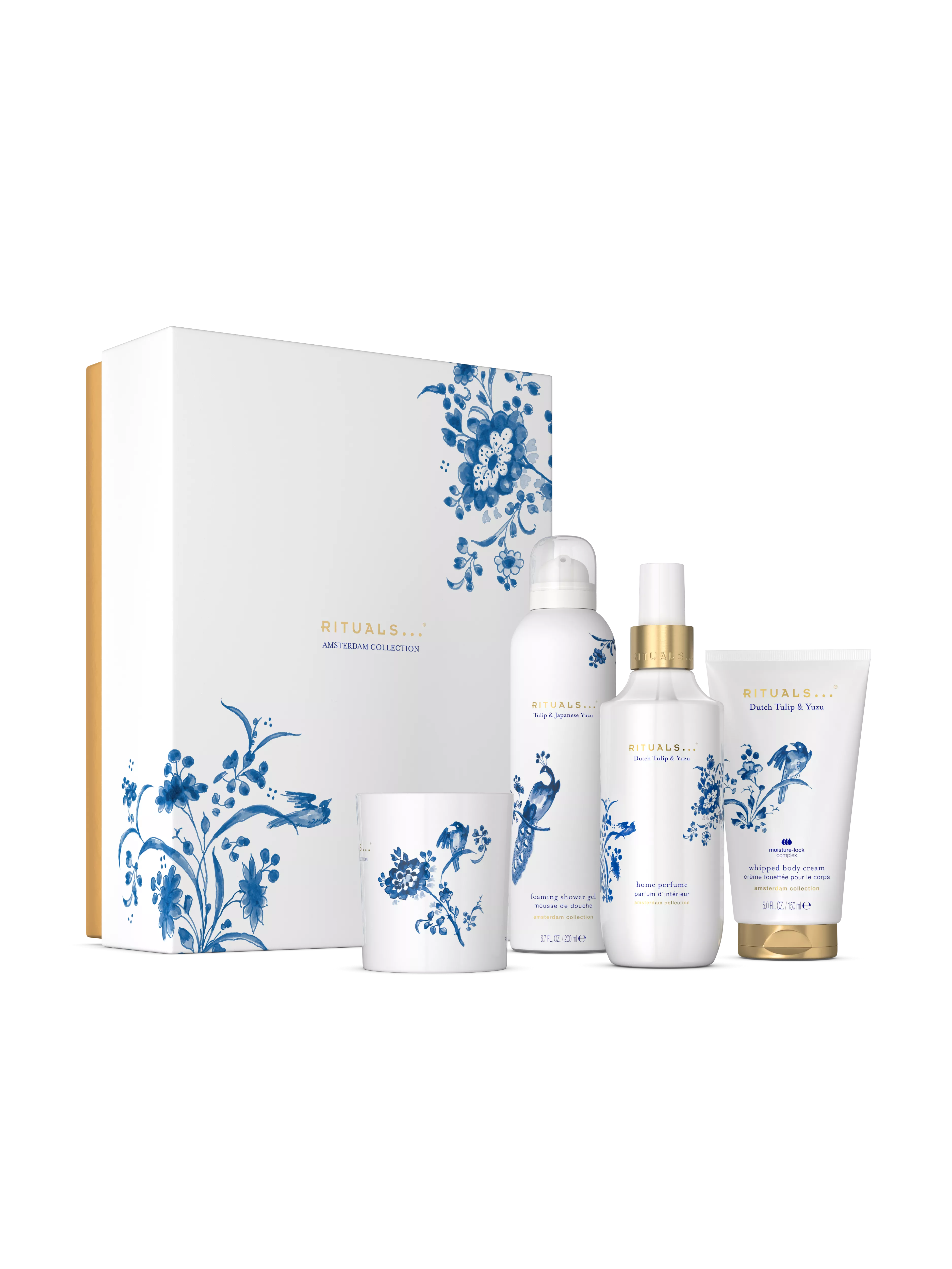 mousse de douche 200 ml, crème pour le corps 150 ml, bougie parfumée 140 g, parfum d’intérieur 200 ml, amsterdamcollection, White, RITUALS