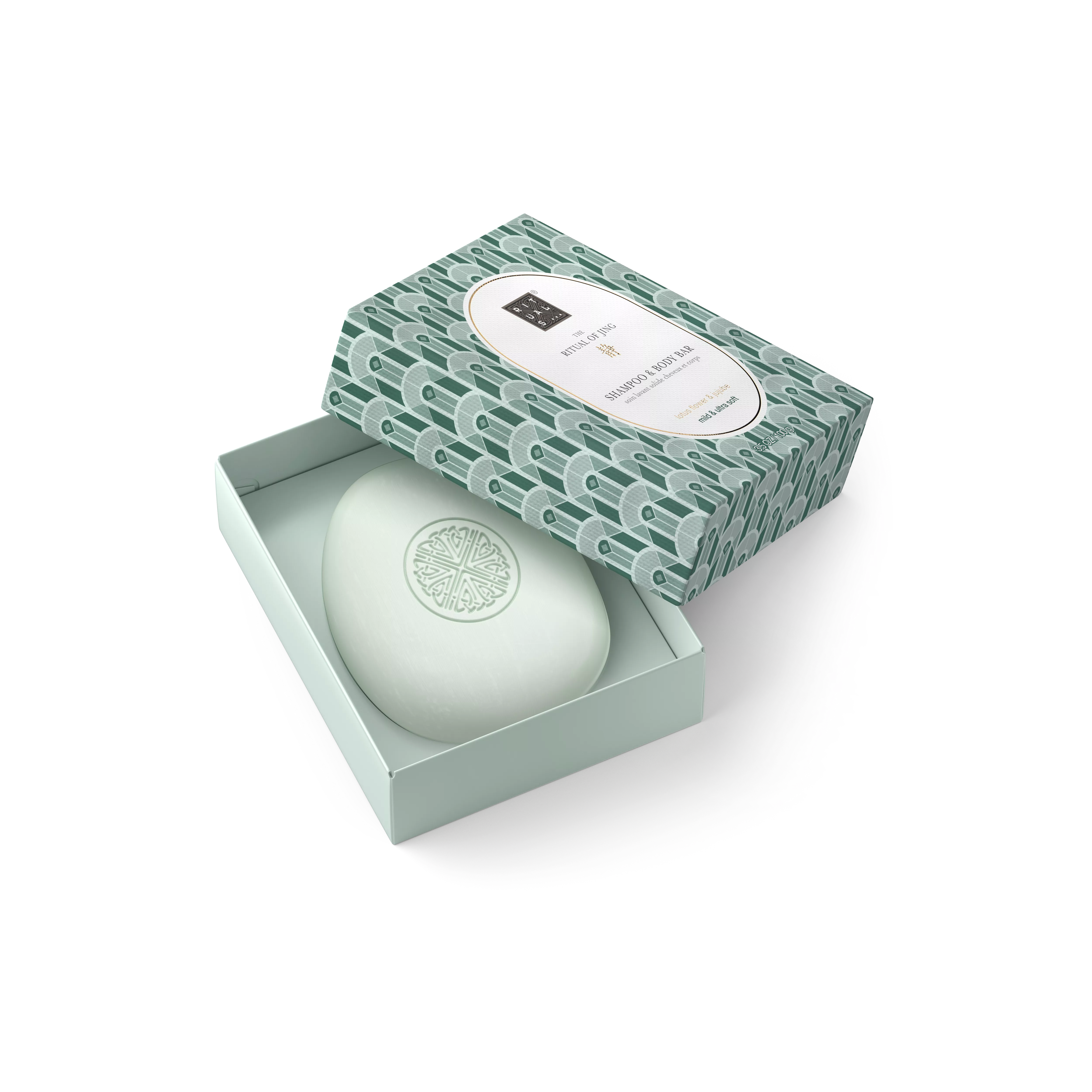 soap free shampoo & body bar, The Ritual of Jing, Green, 100 gr, RITUALS