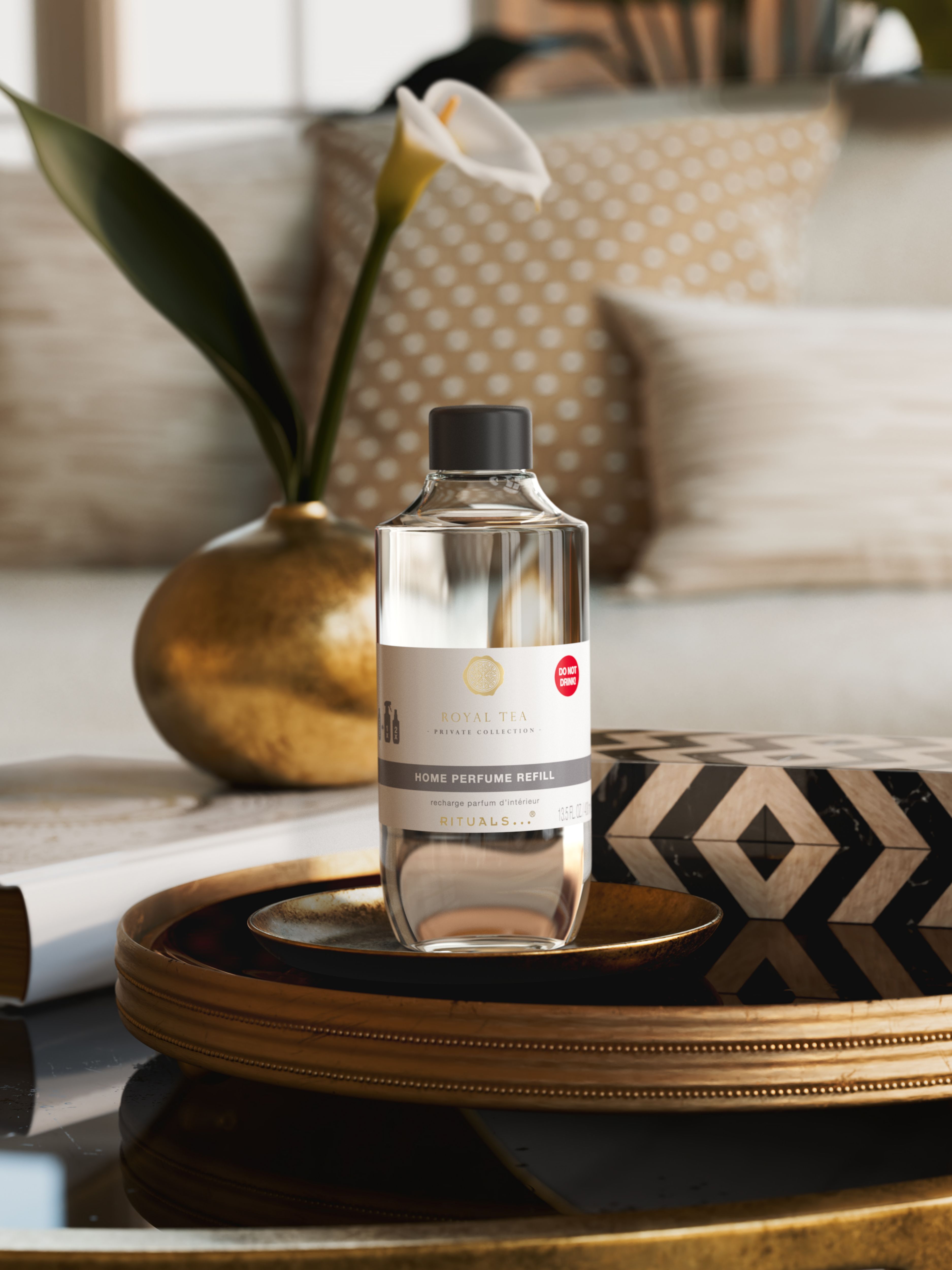 Royal Tea Refill Home Perfume 400ml Lifestyle with Product