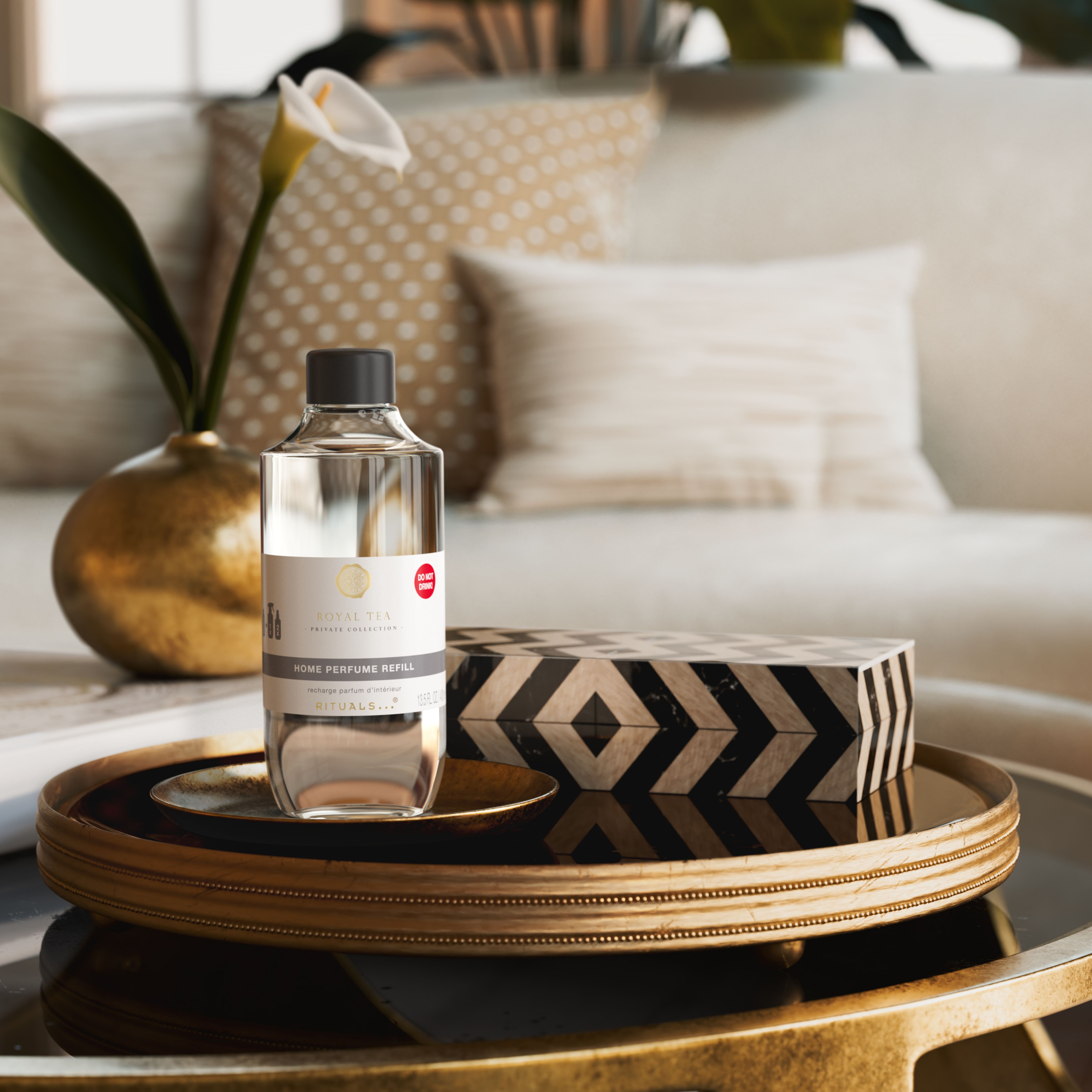 Royal Tea Refill Home Perfume 400ml Lifestyle with Product