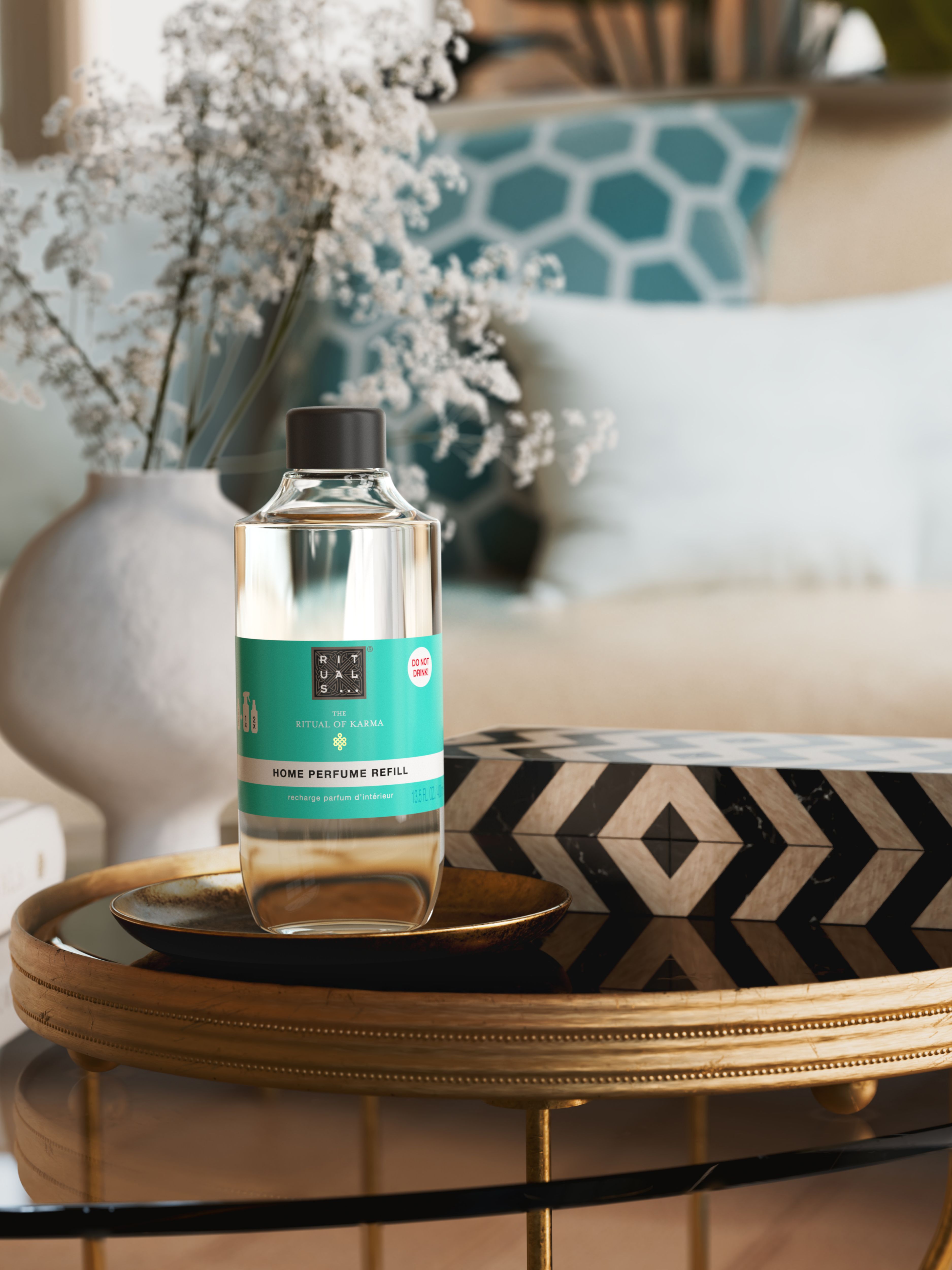 The Ritual of Karma Refill Home Perfume 400ml Lifestyle with Product