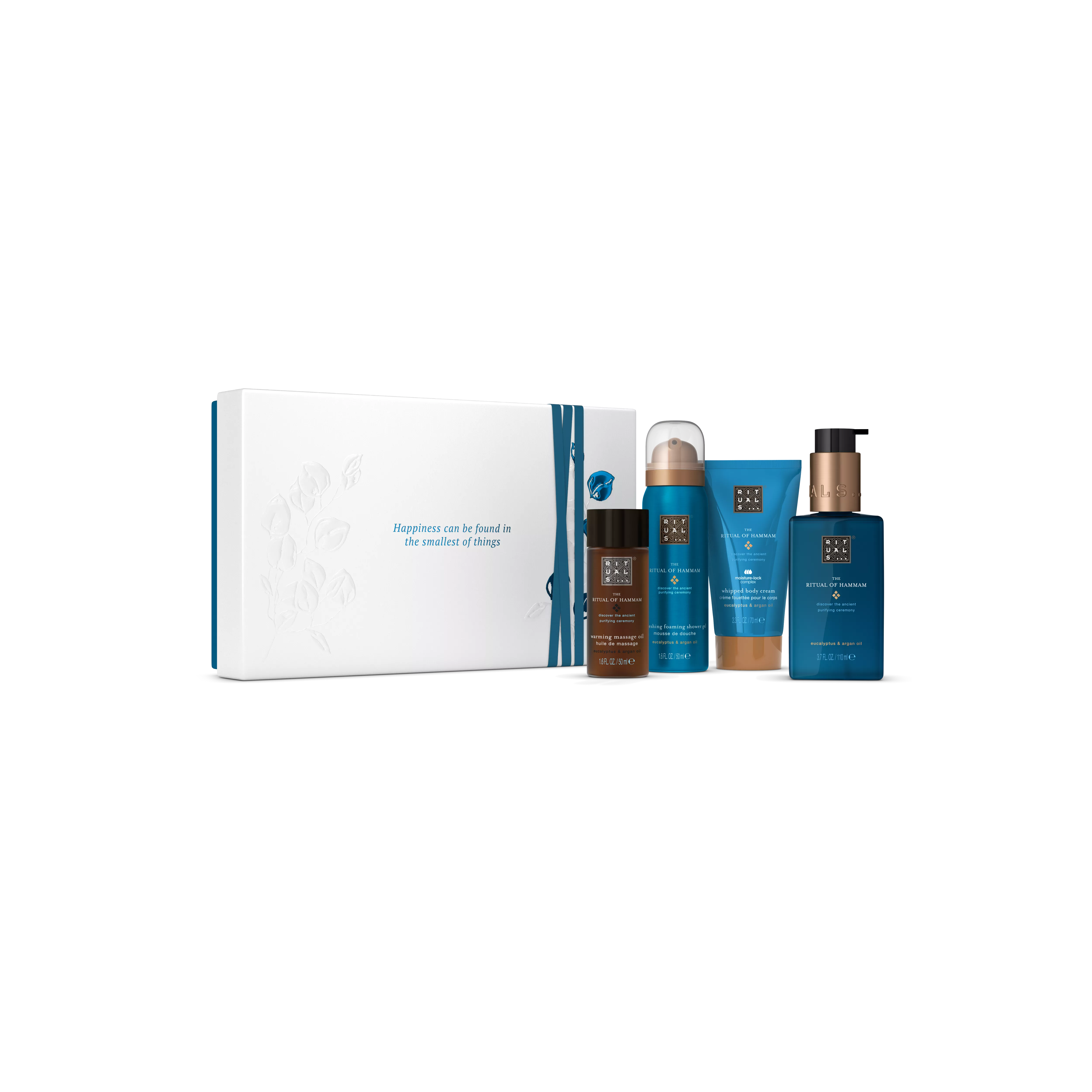 Duschschaum 50 ml, Handseife 110 ml, Massageöl 50 ml, Körpercreme 70 ml, hammam, Blue, RITUALS