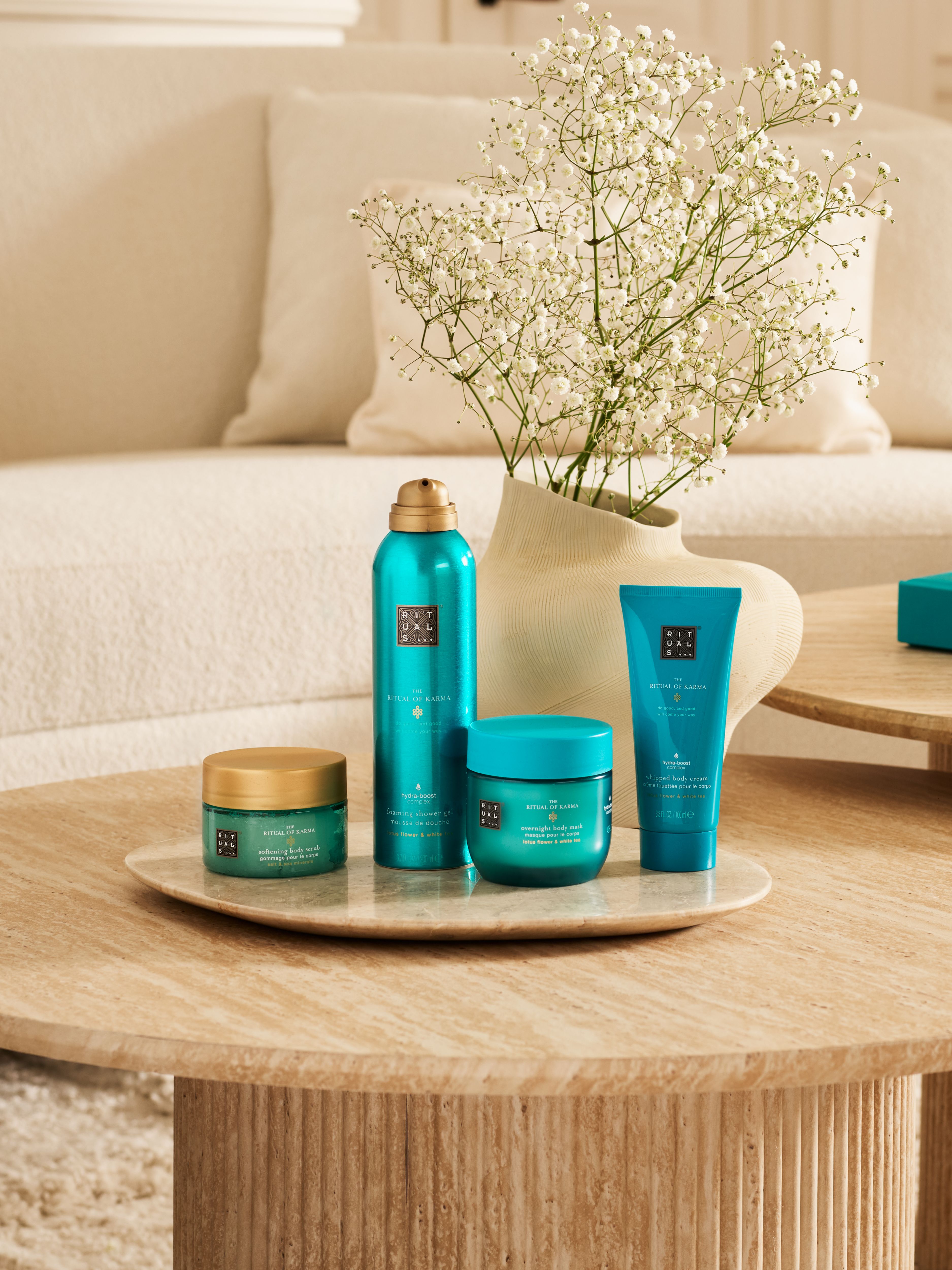 The Ritual of Karma - Medium Gift Set 2025 Lifestyle with Open Pack