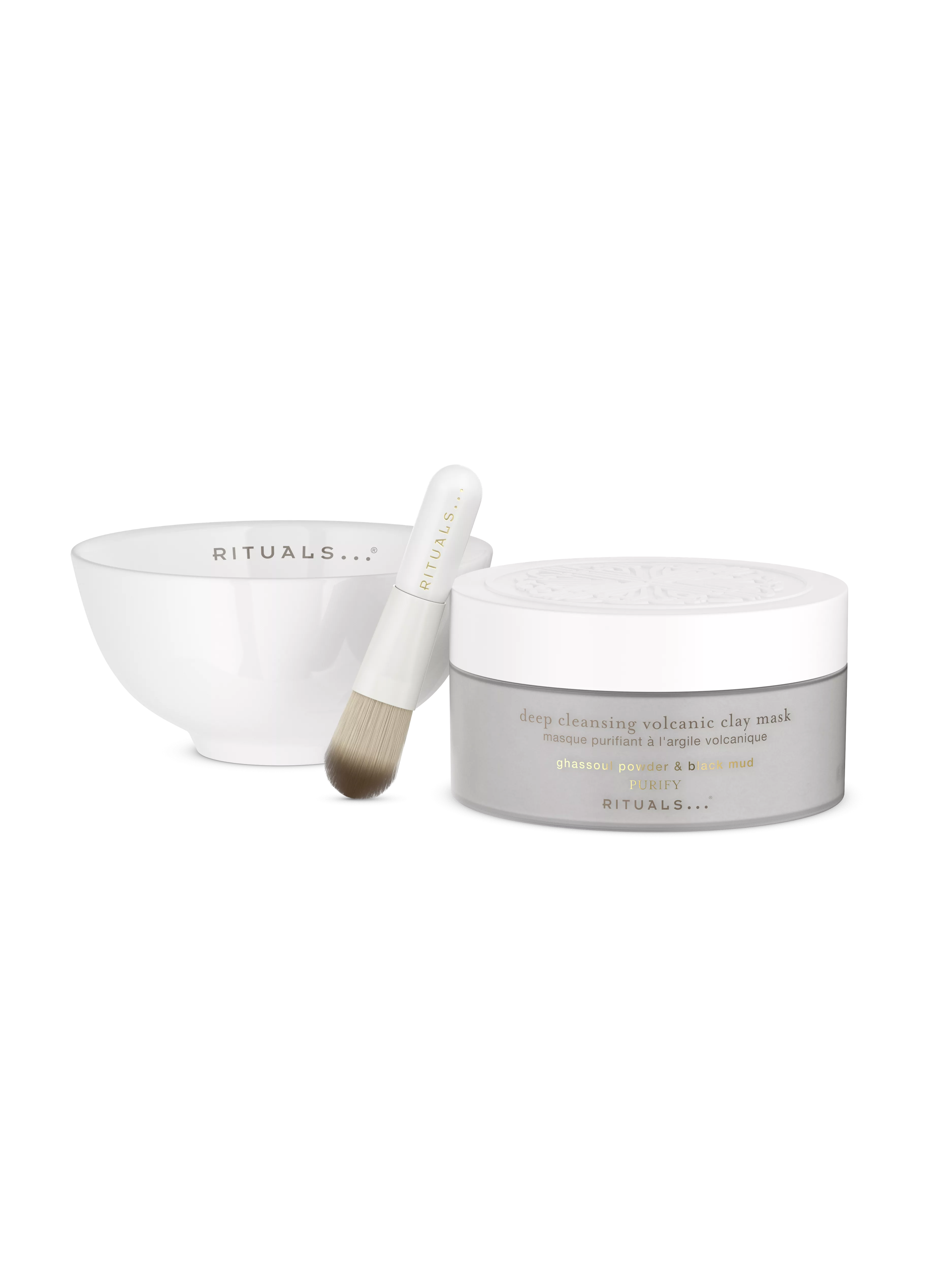máscara de argila vulcânica de limpeza profunda, skincare, Branco, 70 gr, RITUALS