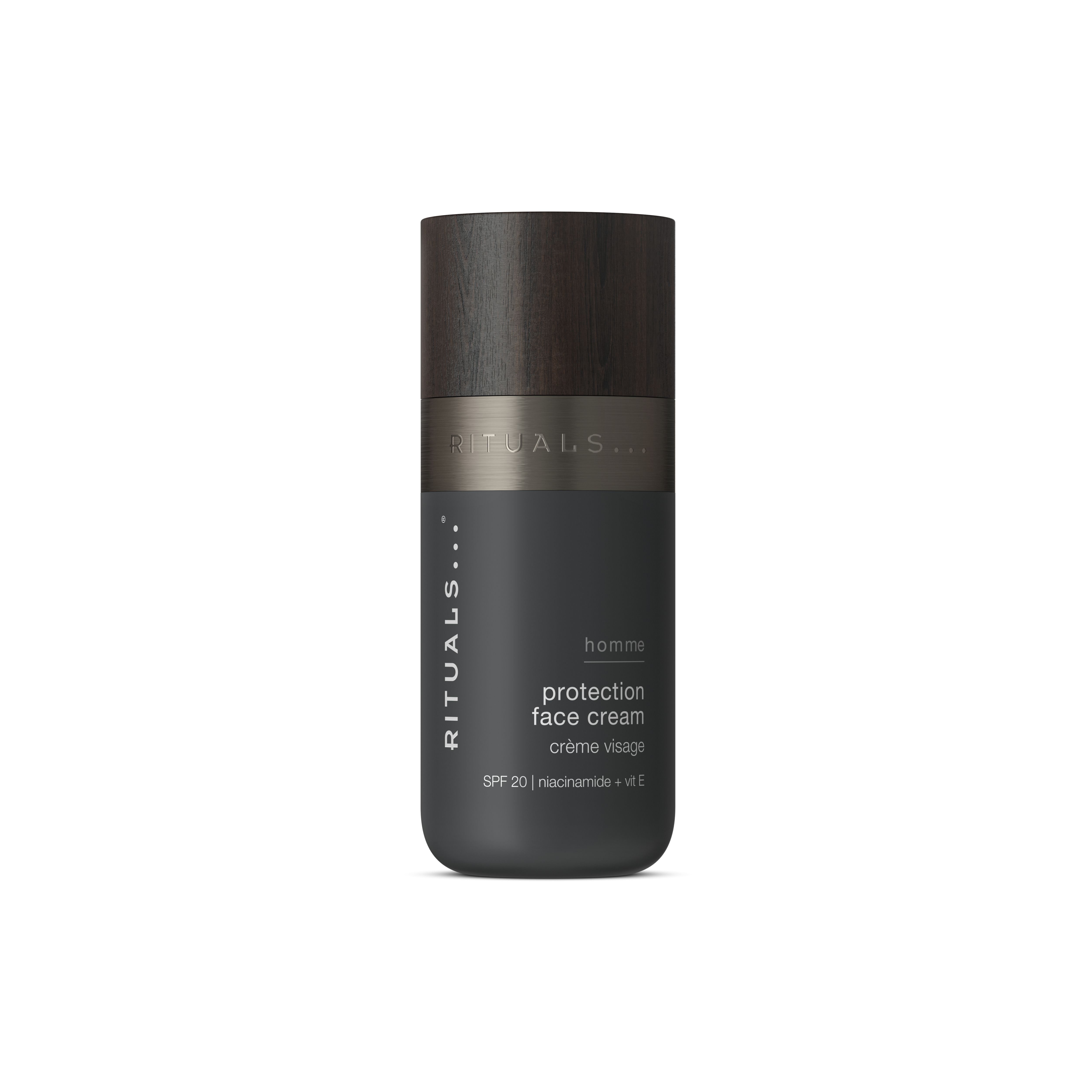 protecting face cream with SPF 20, homme, Black, 50 ml, RITUALS