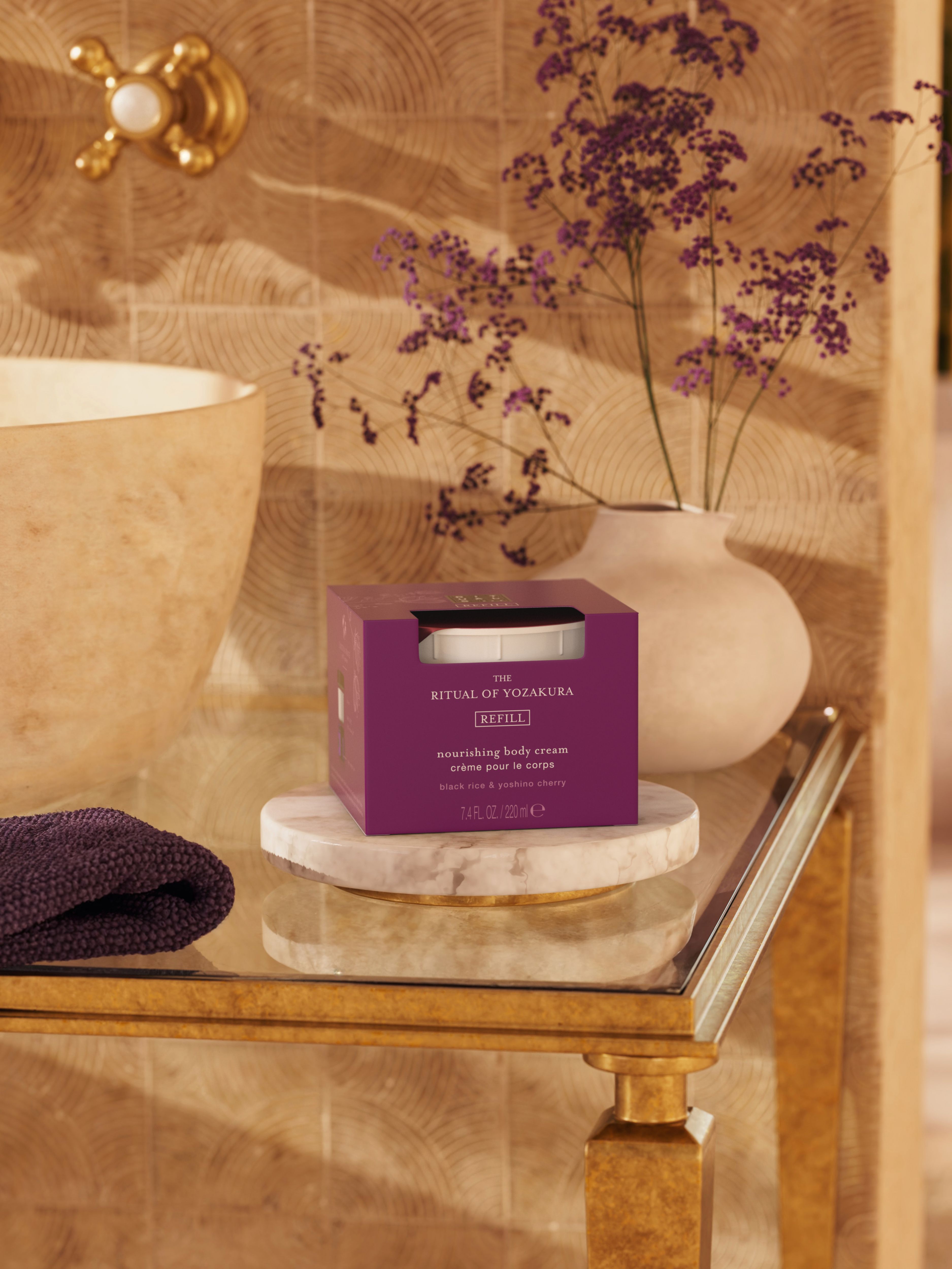 The Ritual of Yozakura Body Cream Refill Lifestyle with Product