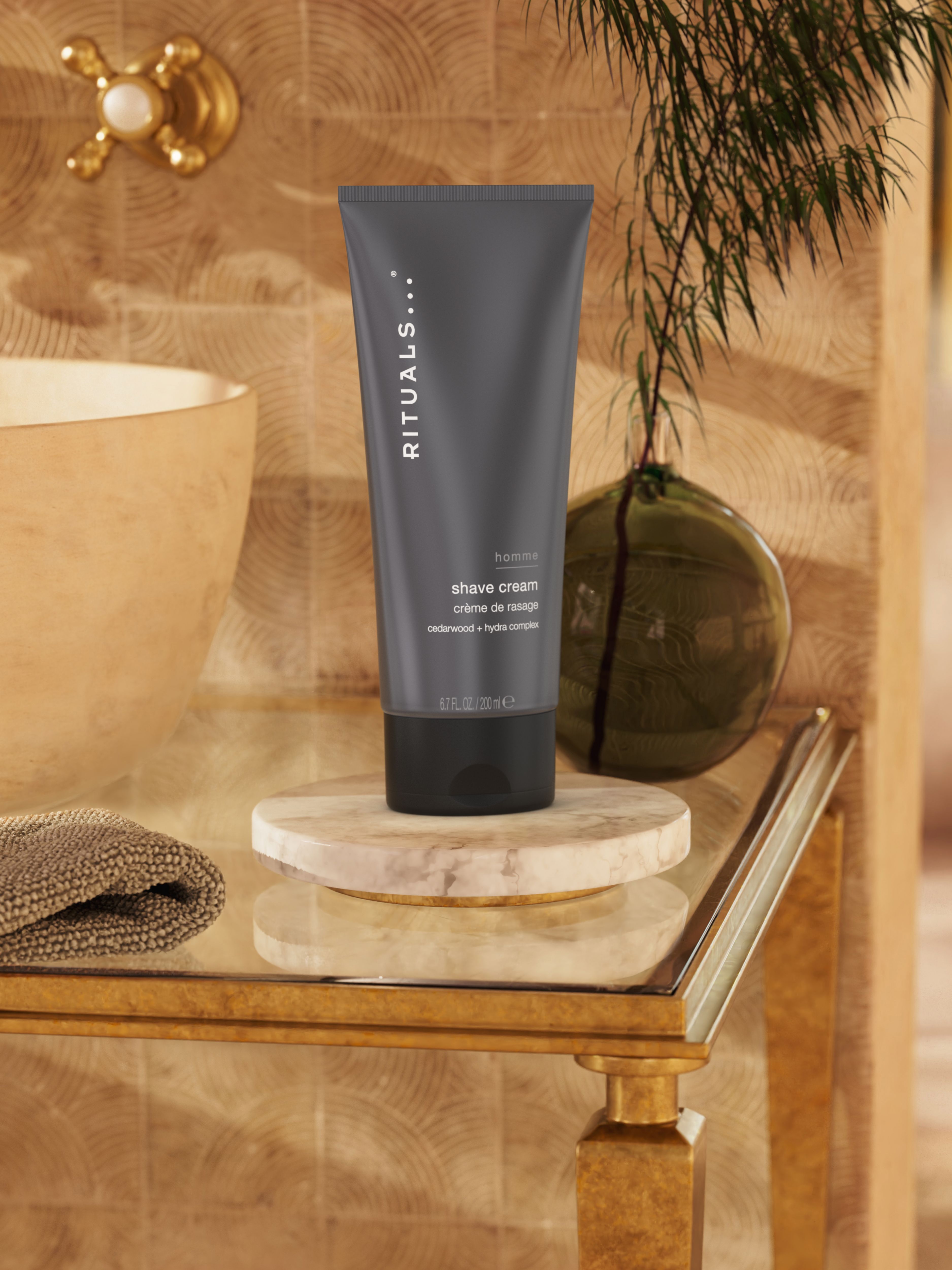 Homme Shave Cream 200ml Lifestyle with Product