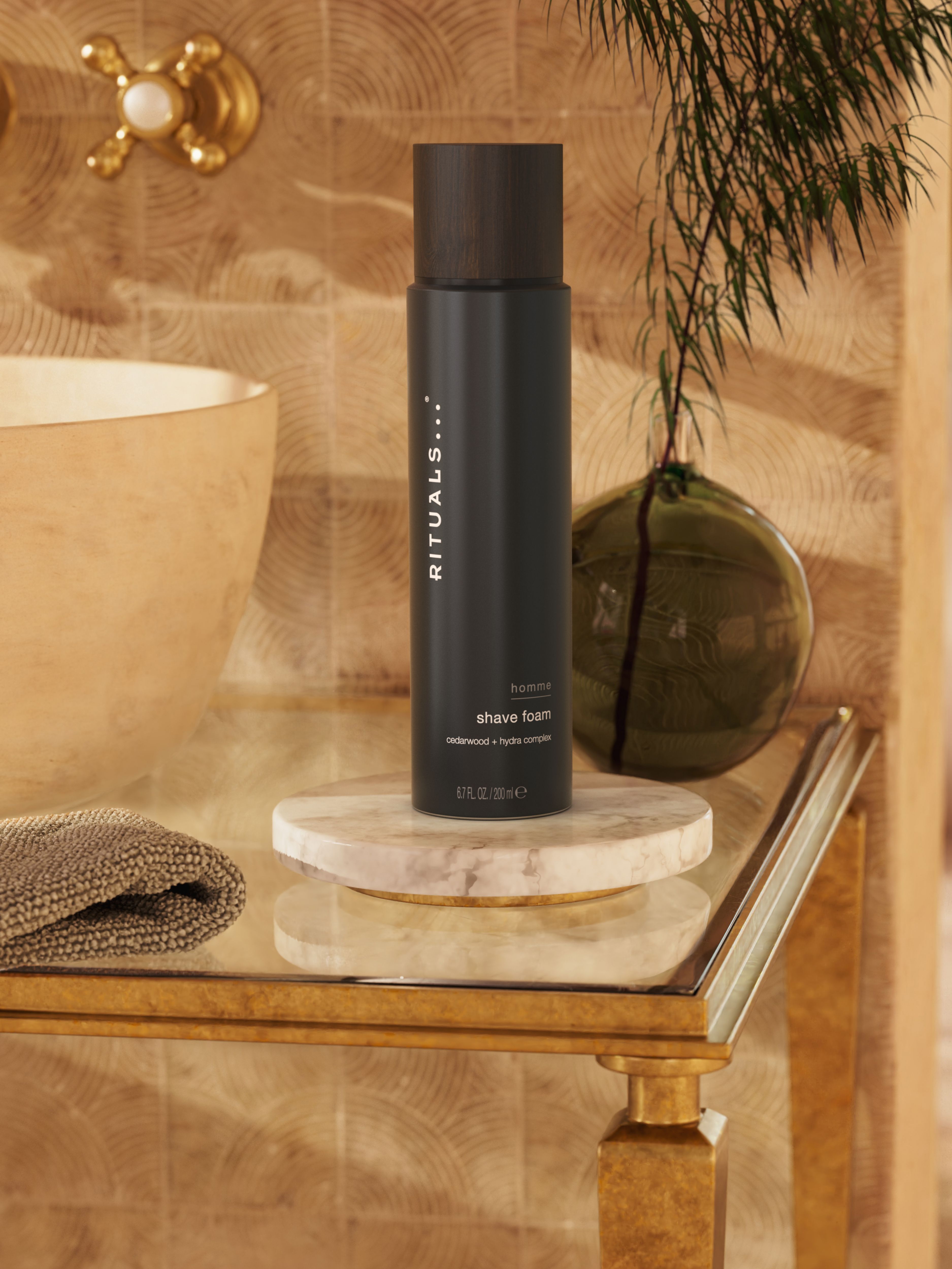 Homme Shave Foam 200ml Lifestyle with Product
