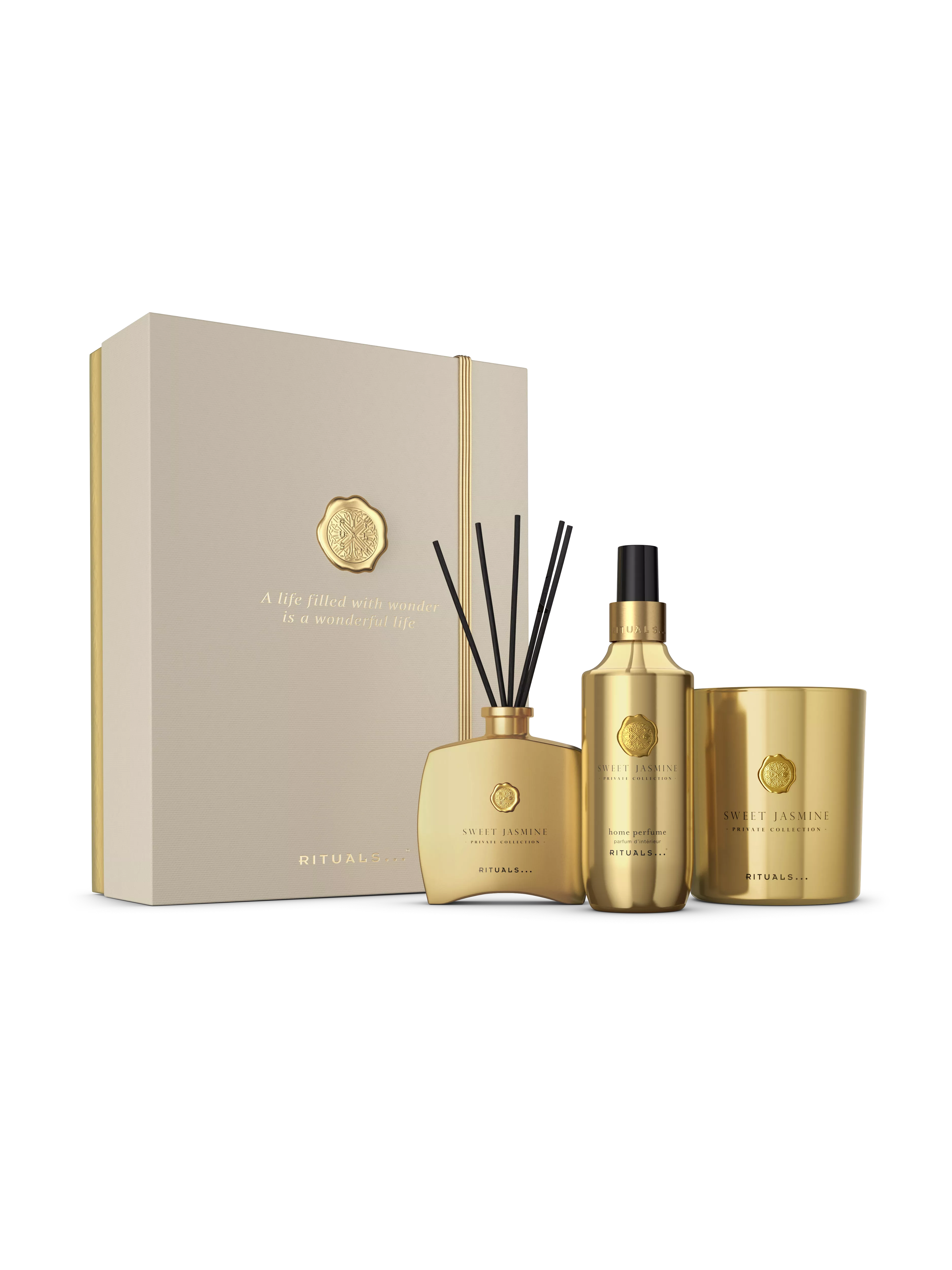 Duftkerze 360 g, Mini-Duftstäbchen 100 ml, Raumduft 200 ml, privatecollection, Gold, RITUALS