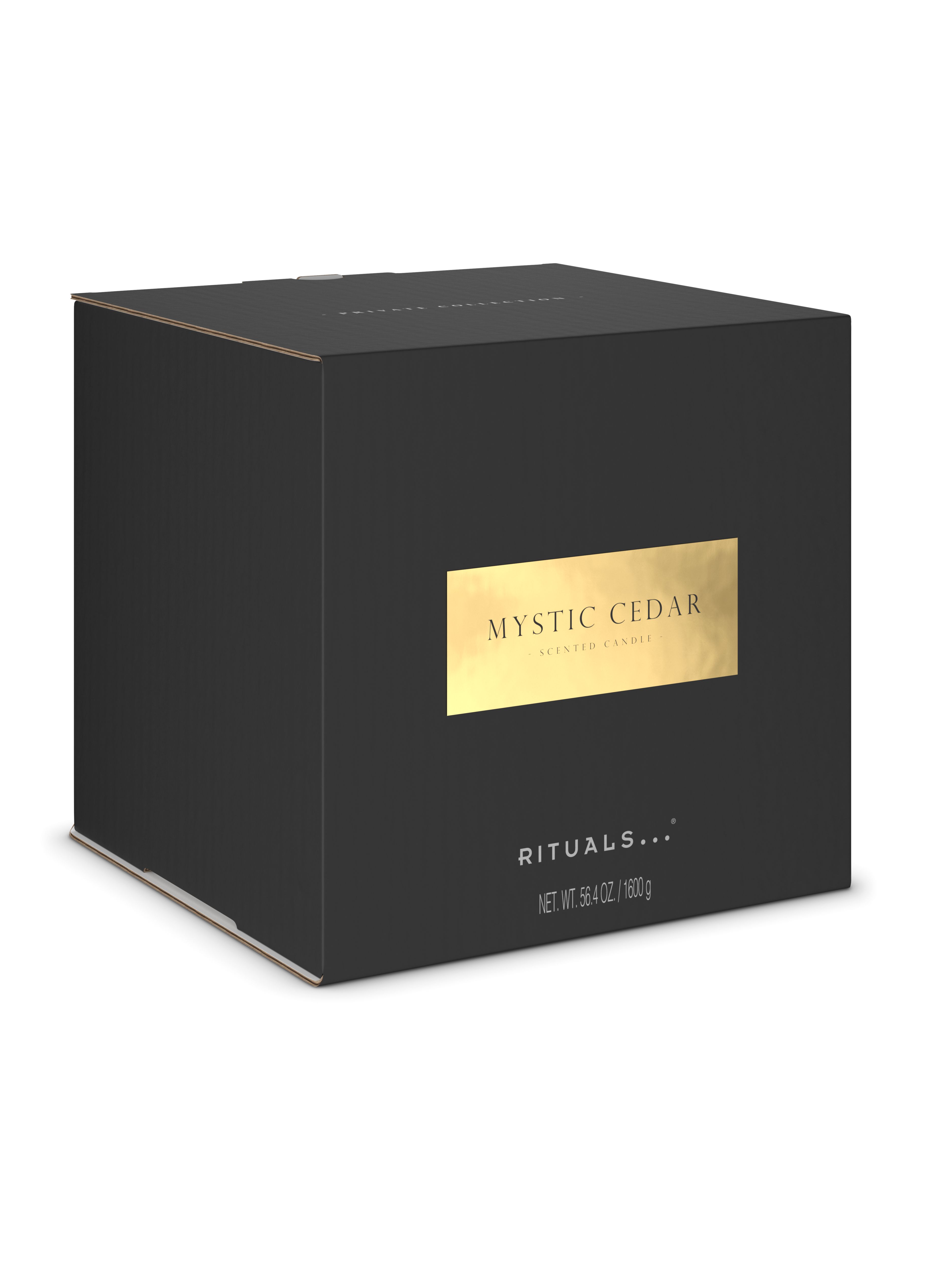 Mystic Cedar Scented Candle & Metal Window Gold sleeve 1600g