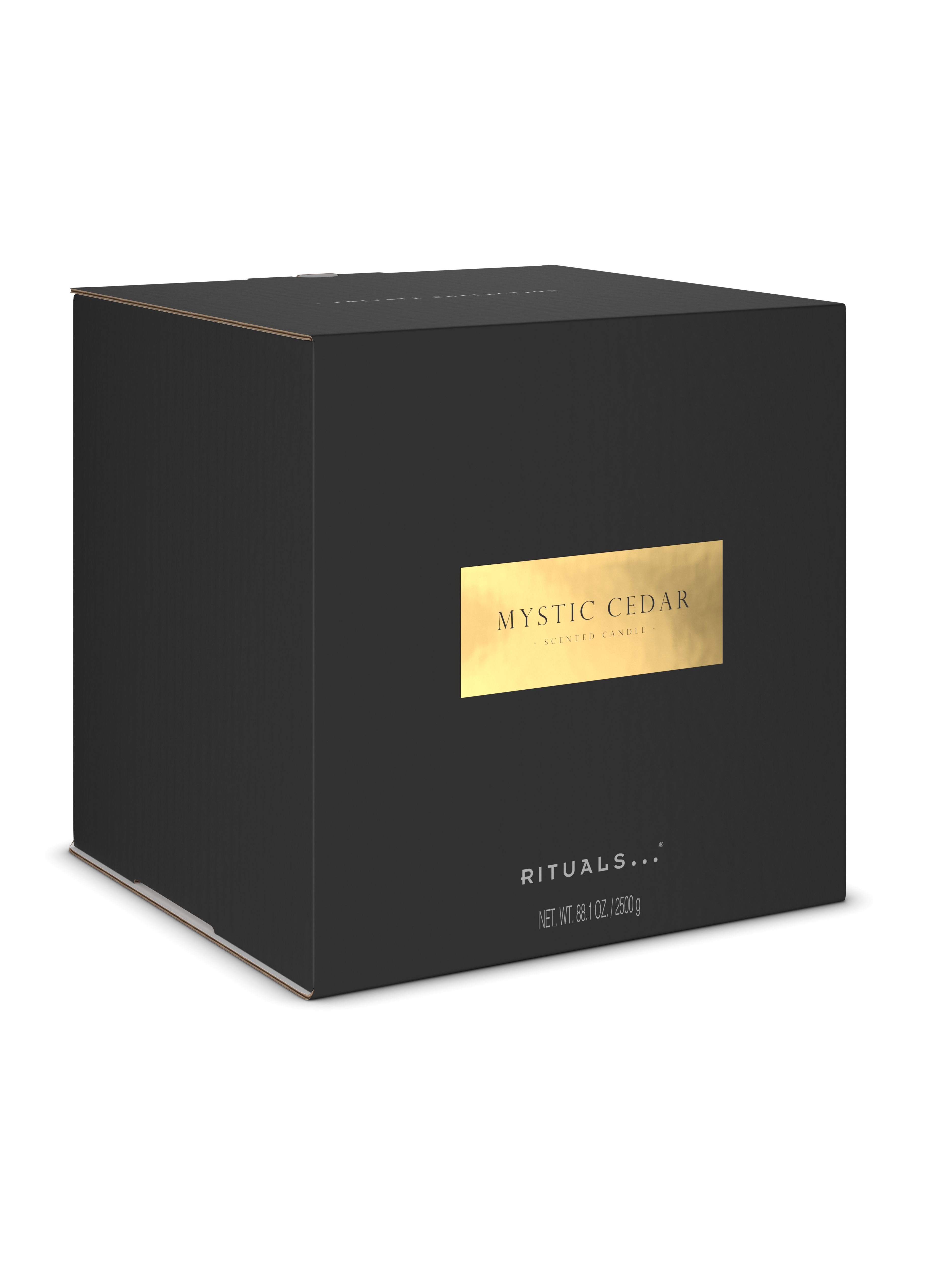Mystic Cedar Scented Candle & Metal Window Gold sleeve 2500g