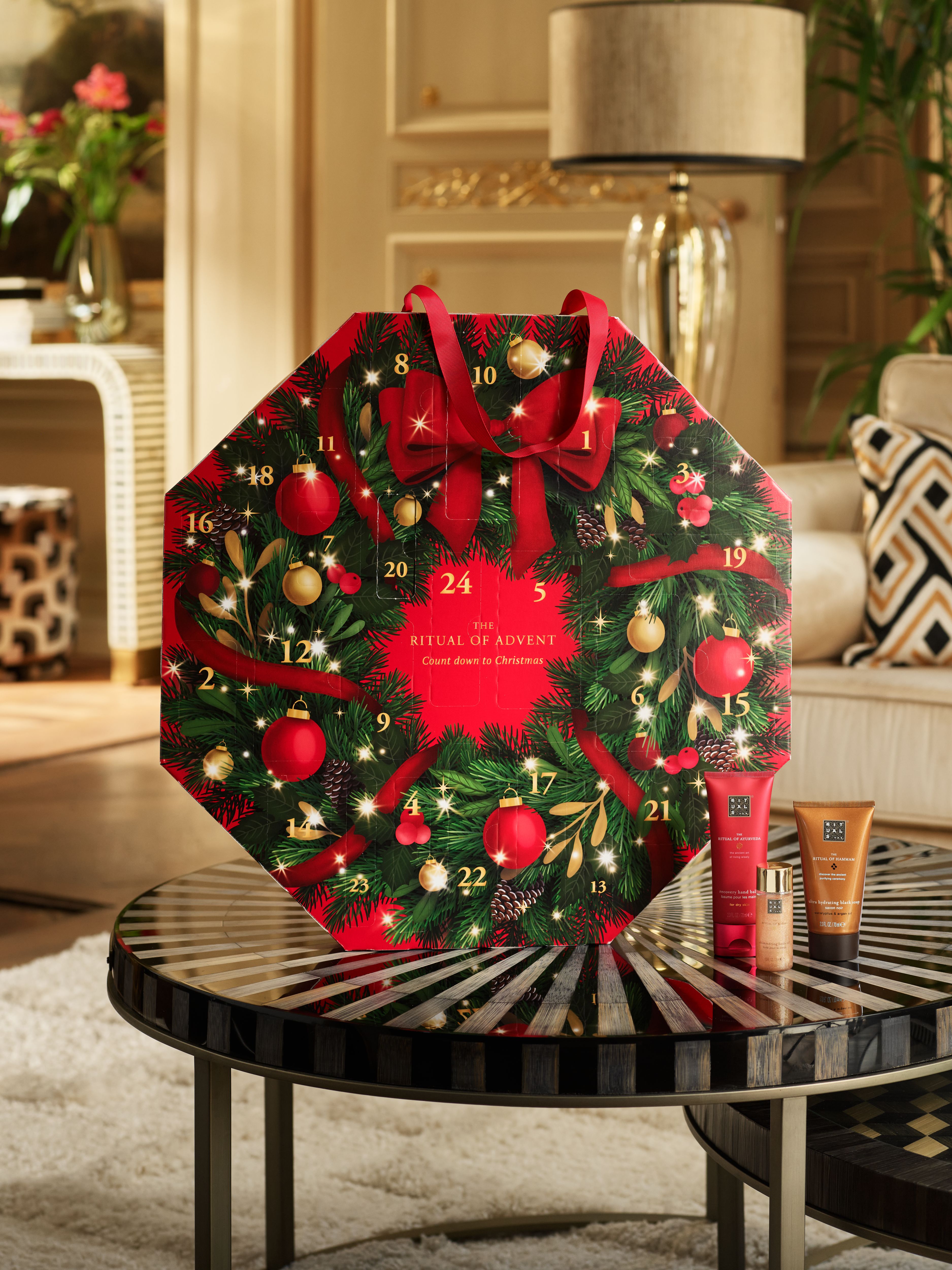 Wreath Advent Calendar Lifestyle with Open Pack