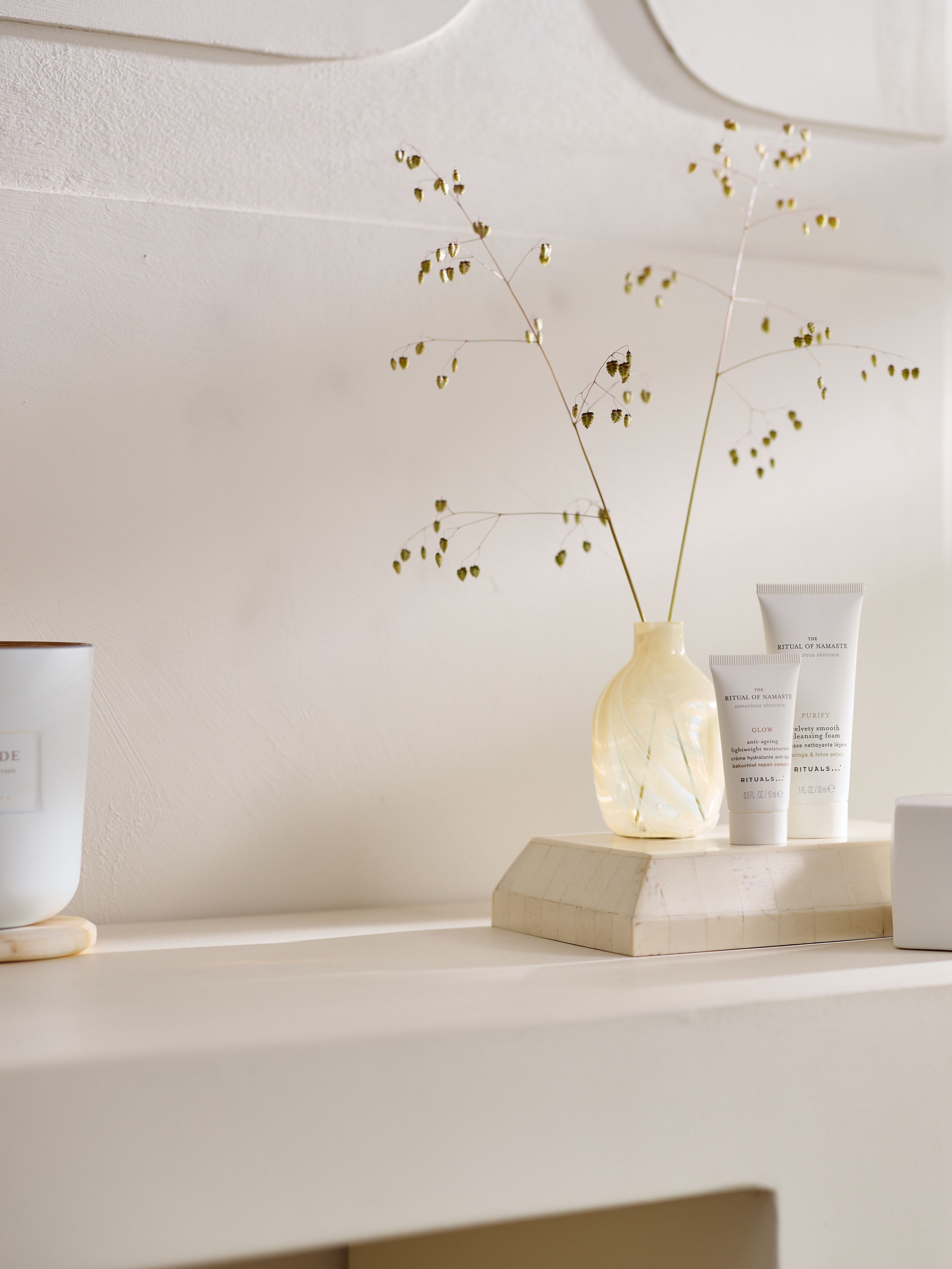 The Ritual of Namaste Skin Care Set - Daily Routine Lifestyle with Open Pack