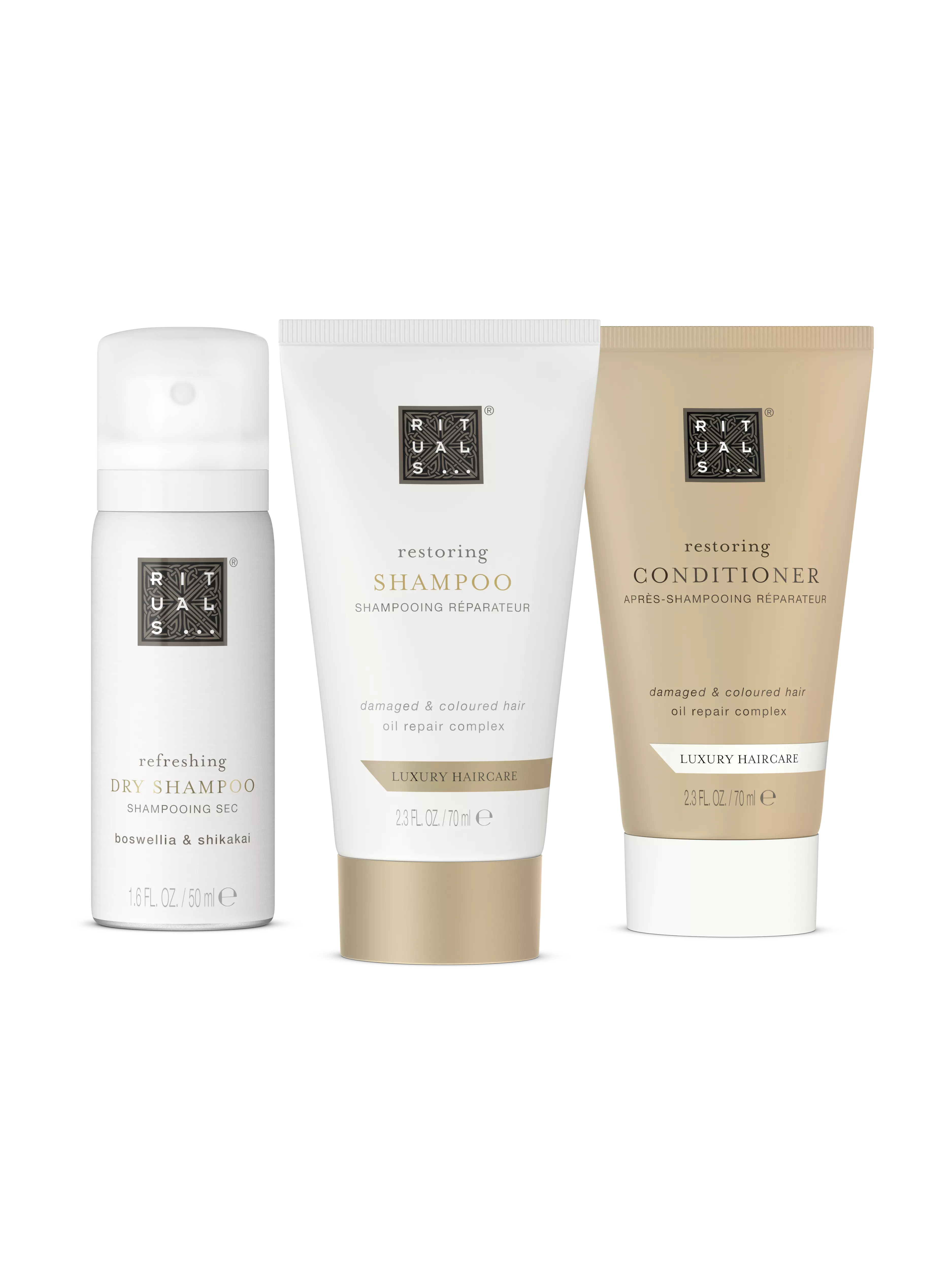 Shampoo 70 ml, Conditioner 70 ml, Trockenshampoo 50 ml, haircarecollection, White, RITUALS