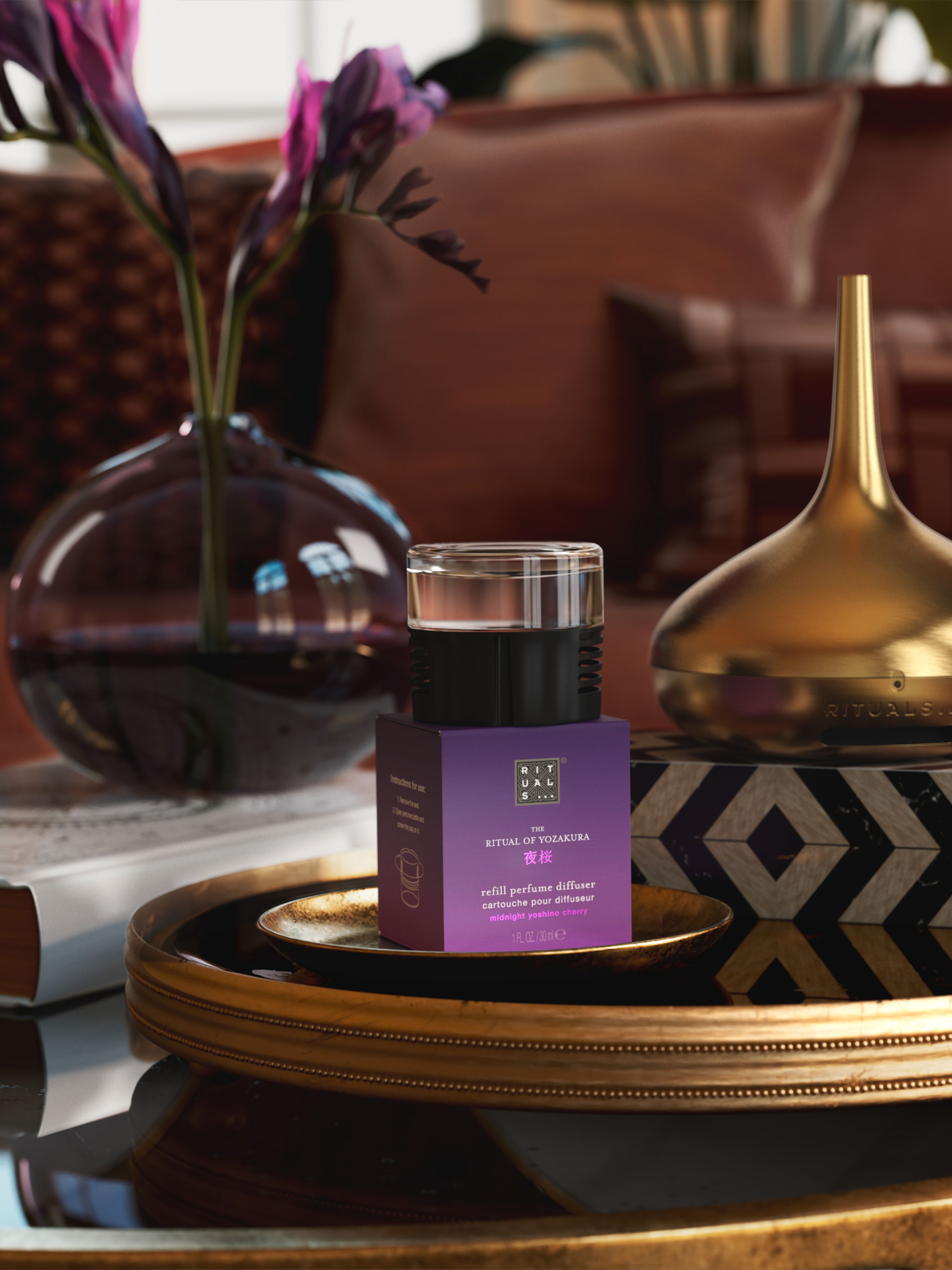 The Ritual of Yozakura Refill Perfume Diffuser 30ml Lifestyle with Product