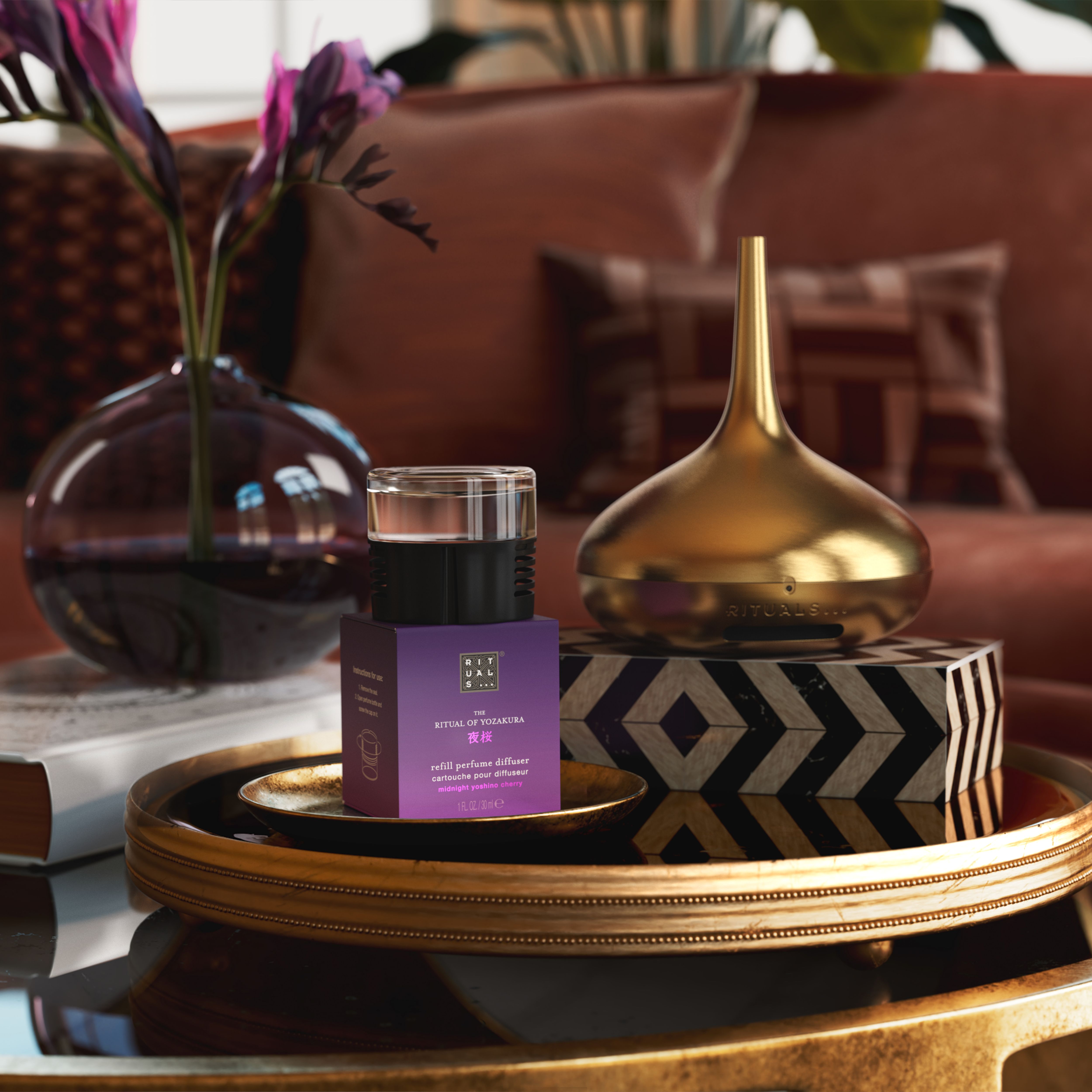 The Ritual of Yozakura Refill Perfume Diffuser 30ml Lifestyle with Product