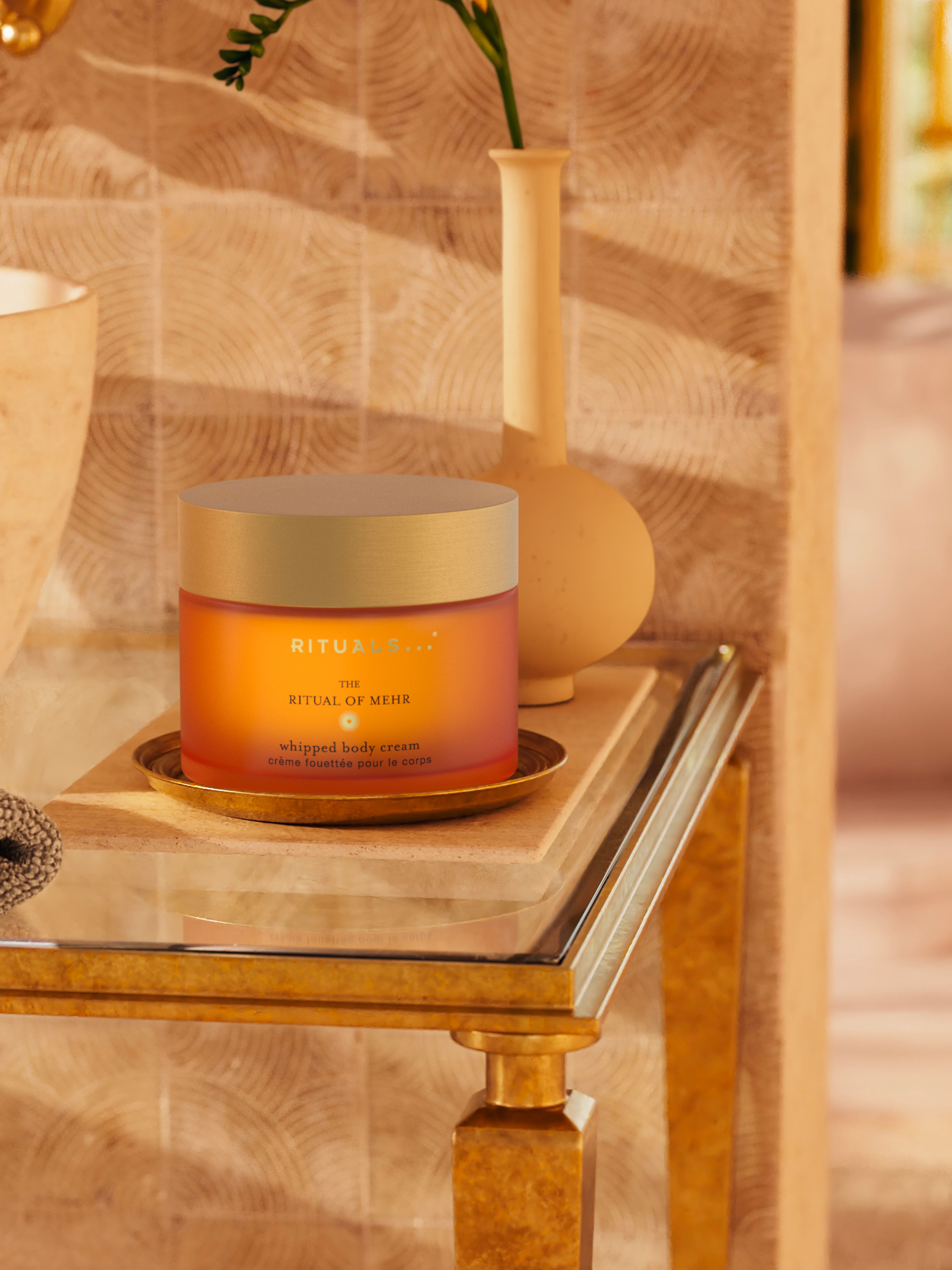 The Ritual of Mehr Body Cream 220ml Lifestyle with Product