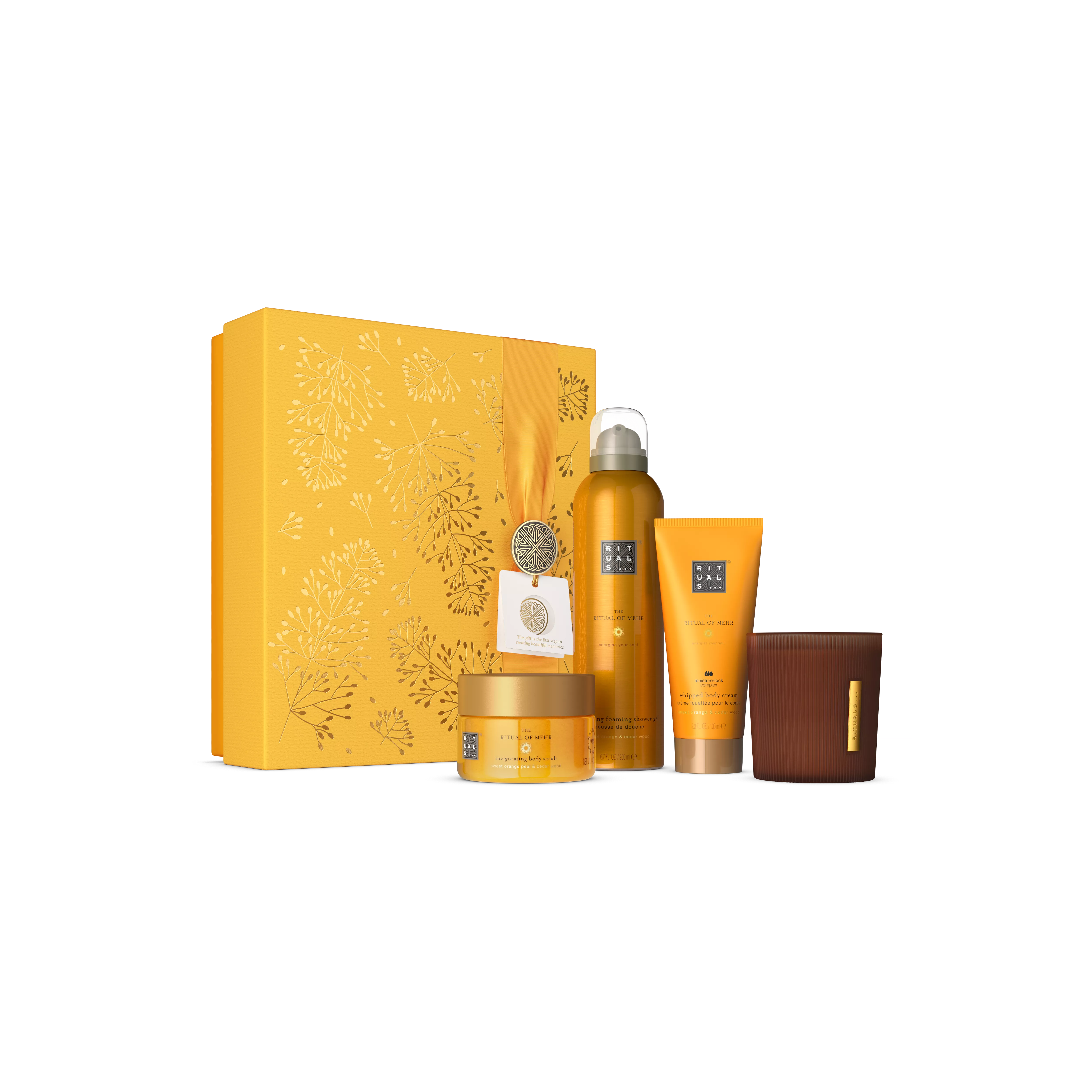 Duschschaum 200 ml, Körpercreme 100 ml, Körperpeeling 125 g, Kerze 140 g, mehr, Orange, RITUALS