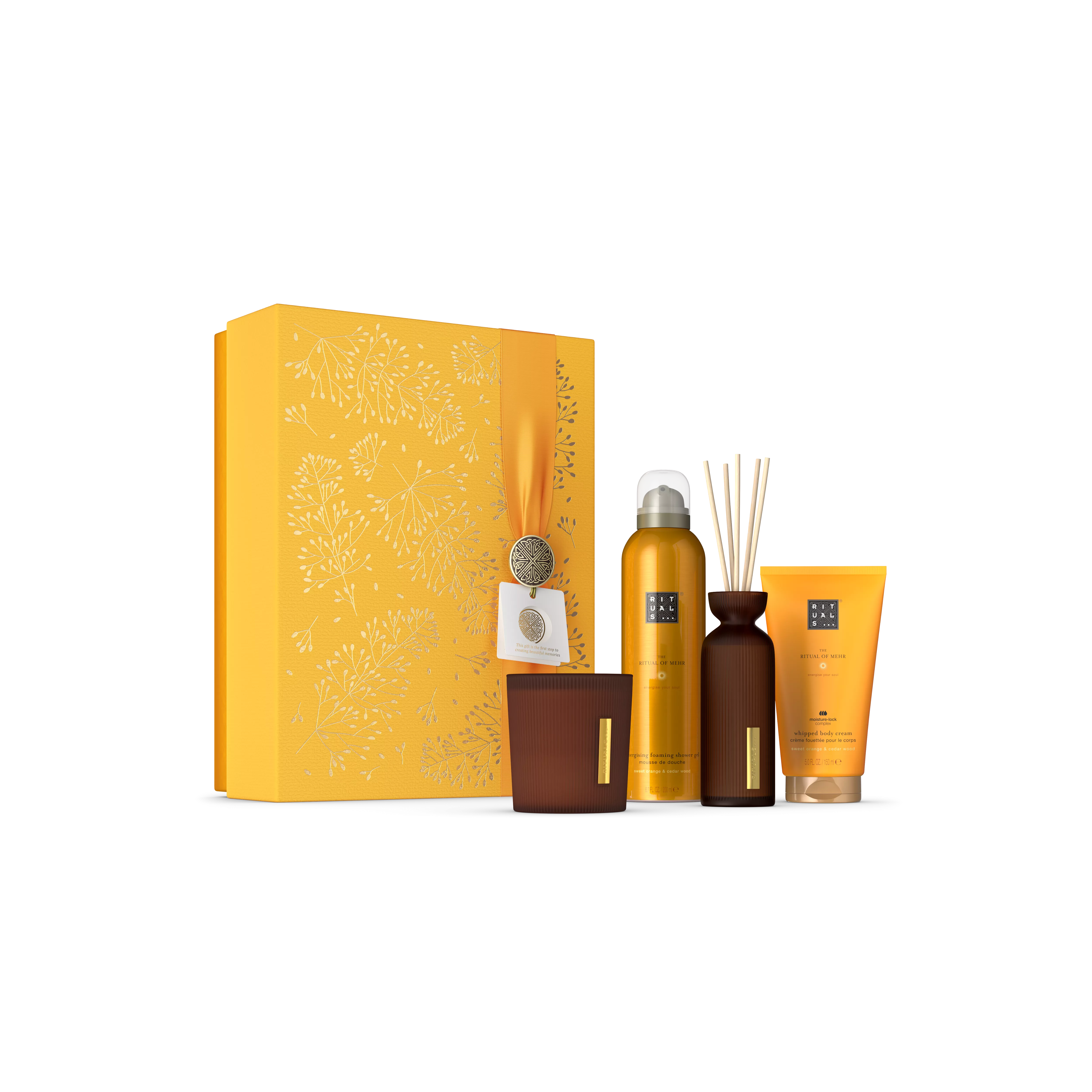 Duschschaum 200 ml, Körpercreme 150 ml, Duftkerze 140 g, Mini-Duftstäbchen 70 ml, mehr, Orange, RITUALS