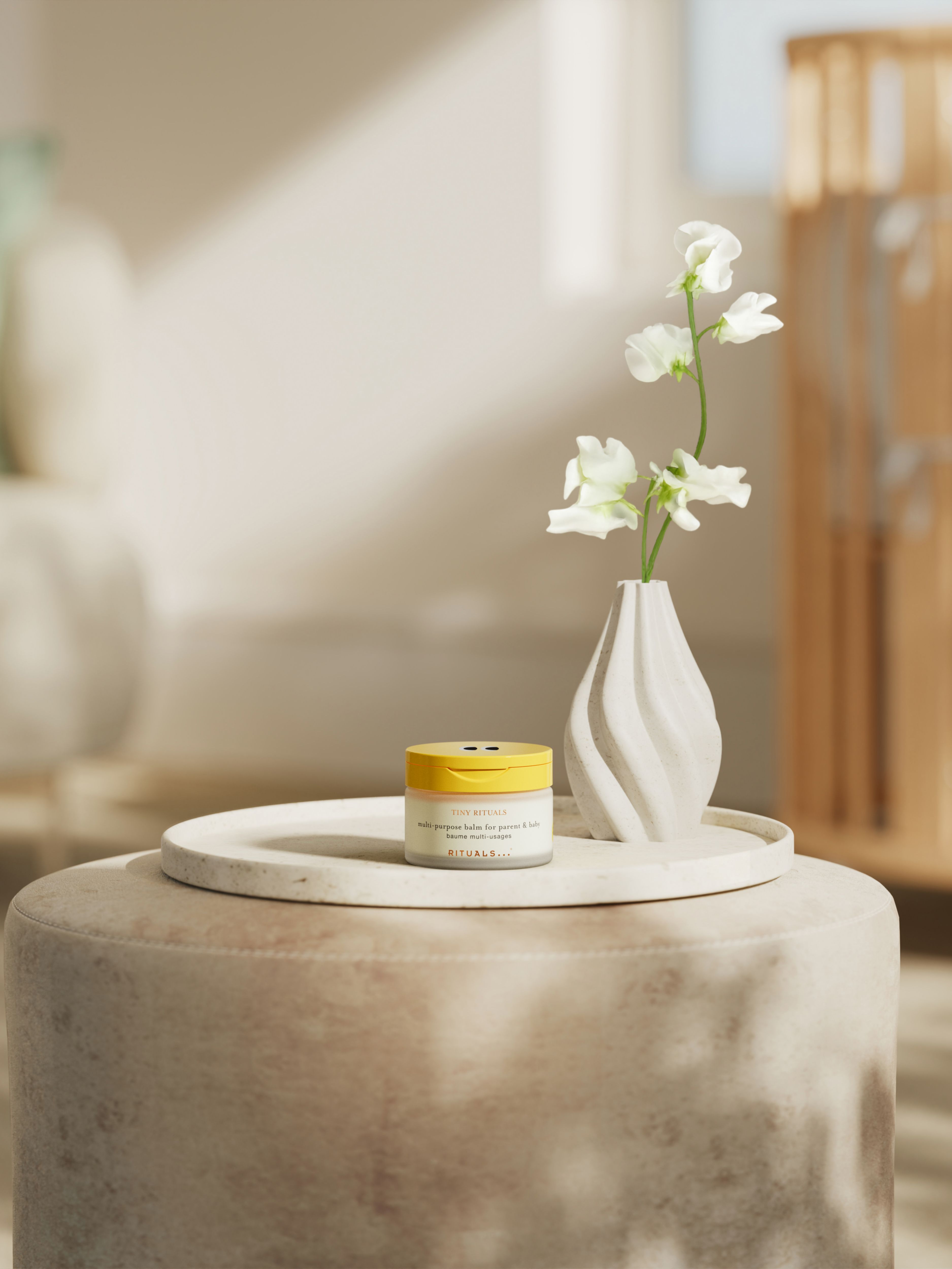 Tiny Rituals Multi-Purpose Balm 100ml Lifestyle with Product