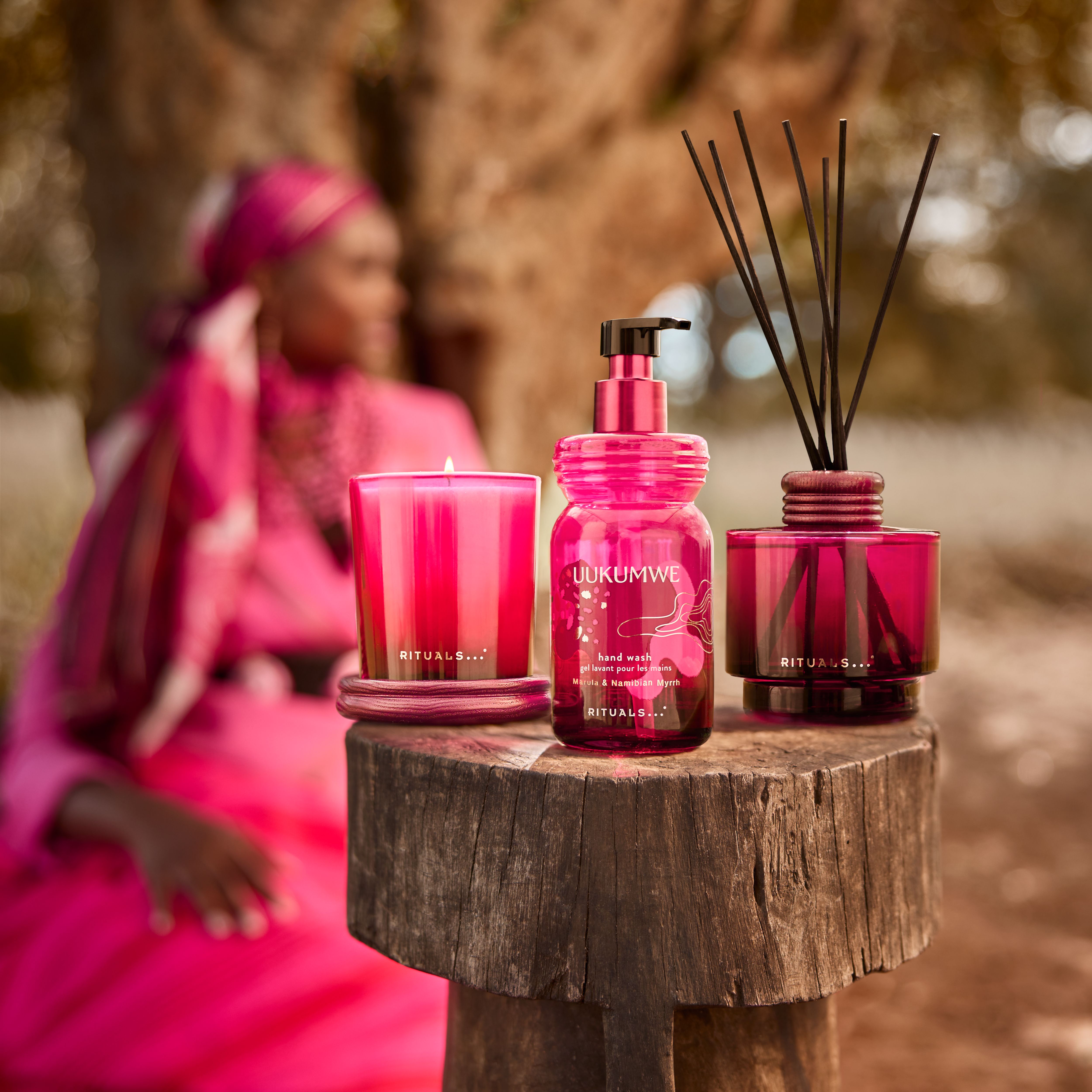Uukumwe Collection Fragrance Sticks 400ml Lifestyle with Model