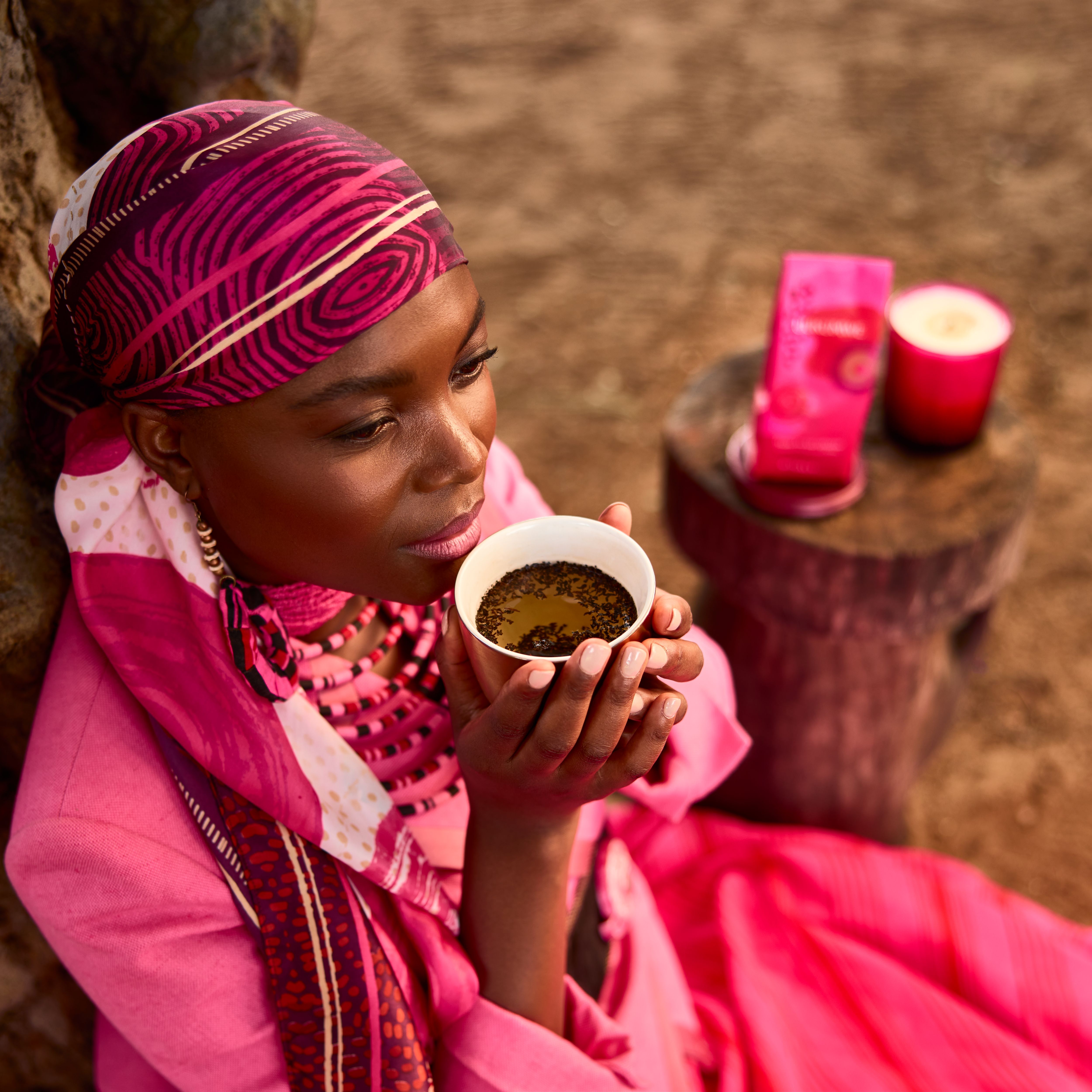Uukumwe Collection Tea Lifestyle with Model