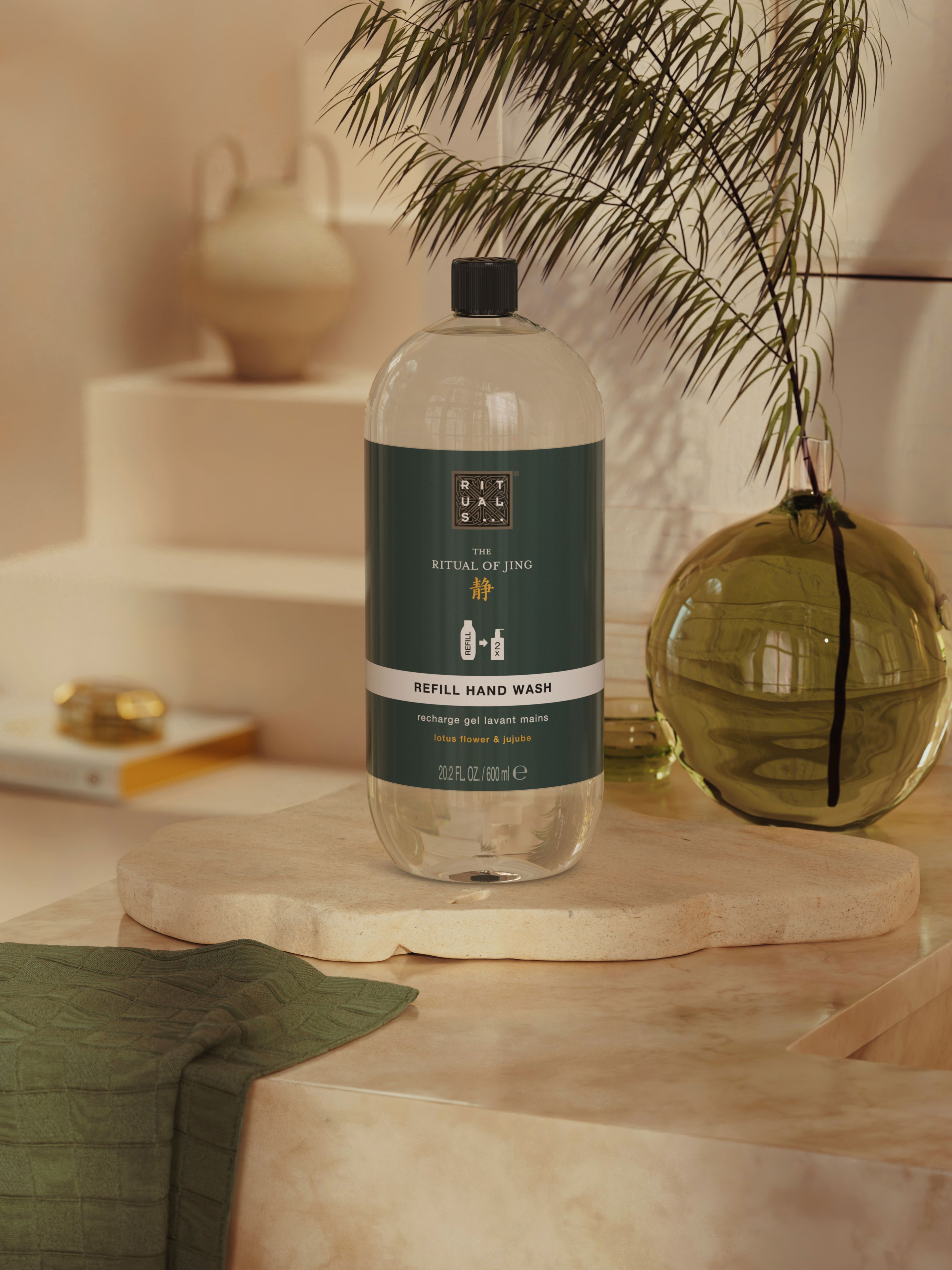 The Ritual of Jing Refill Hand Wash 600ml Lifestyle with Product
