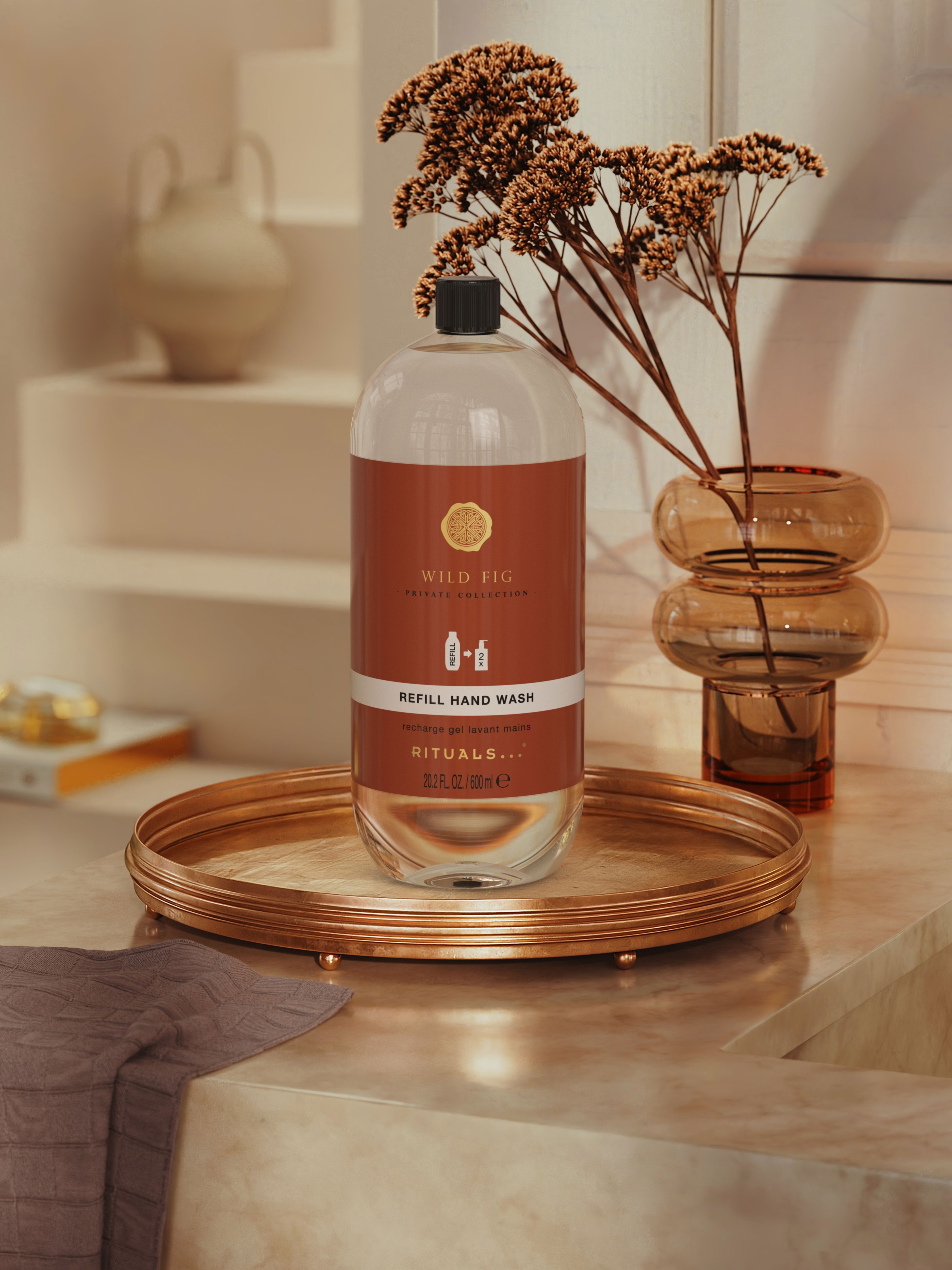 Wild Fig Refill Hand Wash 600ml Lifestyle with Product