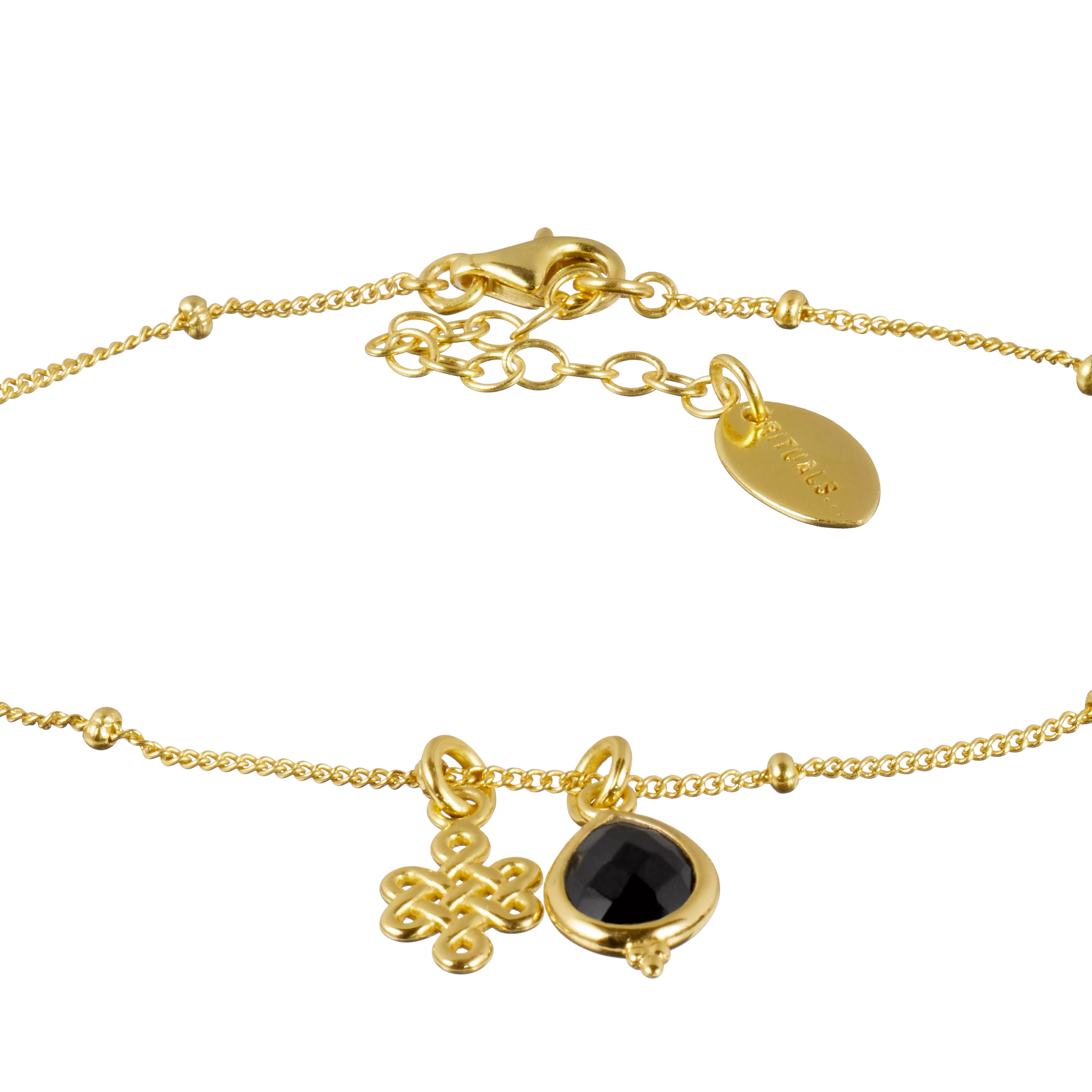 Vergoldetes Armband mit Schmuckstein, houseofrituals, Black,  925er Sterlingsilber, mit 18-karätigem Gold beschichtet; Schmucksteine: Onyx , RITUALS