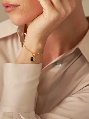 gold plated bracelet with gemstone